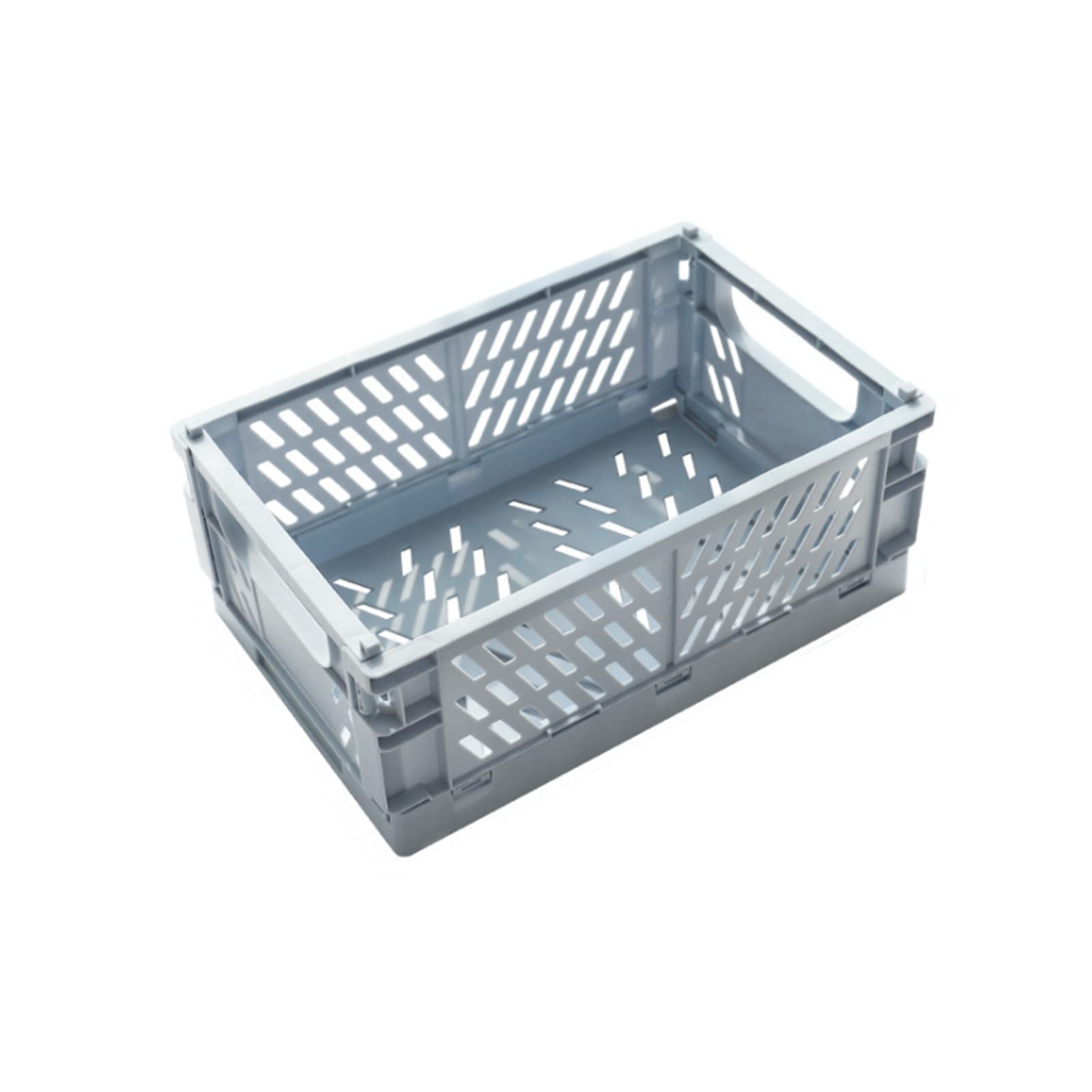 Diligencer Mini Plastic Storage Baskets for Shelves - Foldable Organizer Bin for Home, Kitchen, Office & Classroom - Durable Bathroom Organization Solution (Blue) | Perfect for Pantry, Closet & Toy Storage