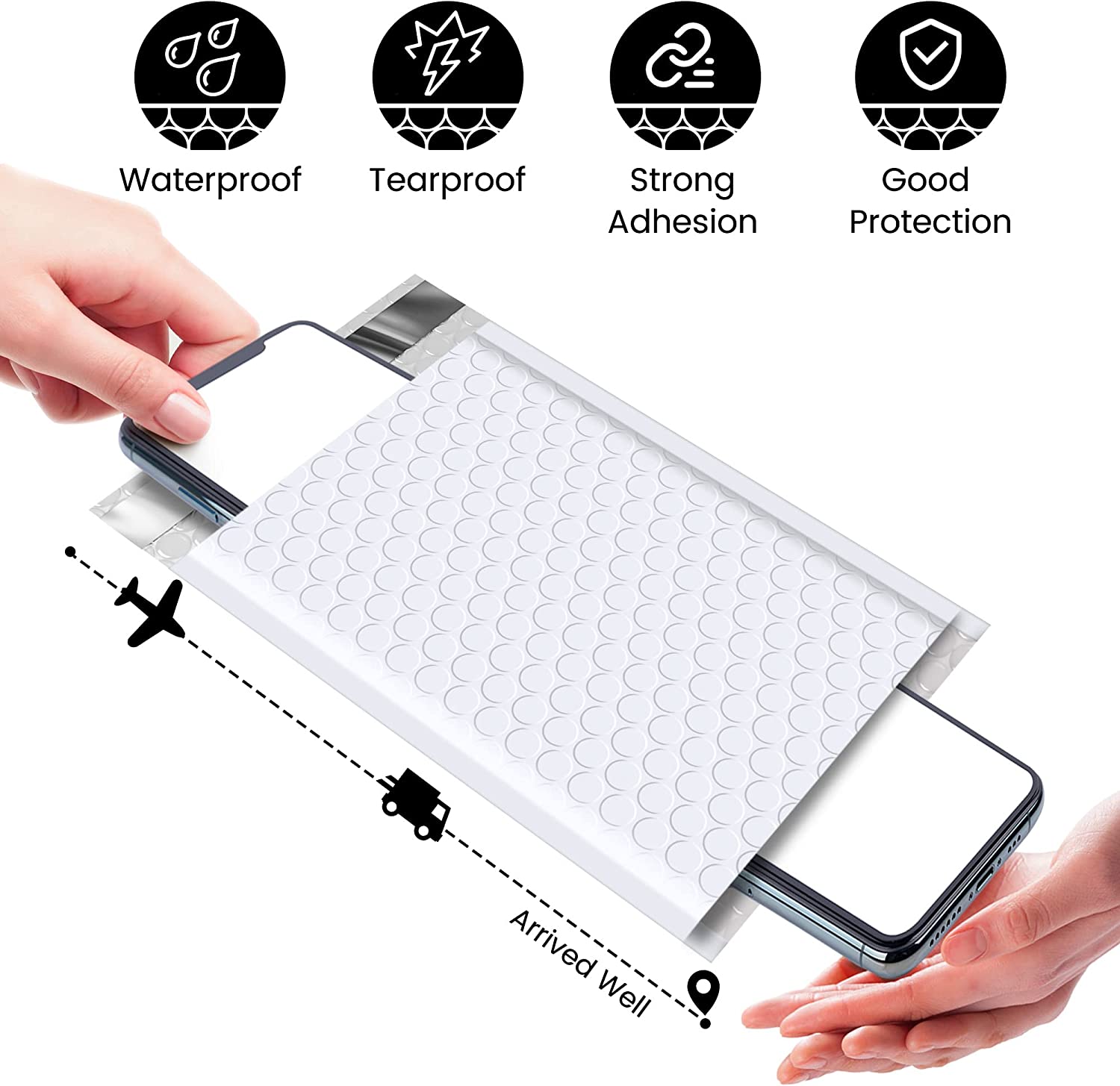 4x8 Inch Bubble Mailers - 50 Pack Padded Envelopes for Shipping, Waterproof & Tear-Resistant - Perfect for Ecommerce, Small Business, and Online Sellers (Use for Jewelry, Books, Electronics & More)