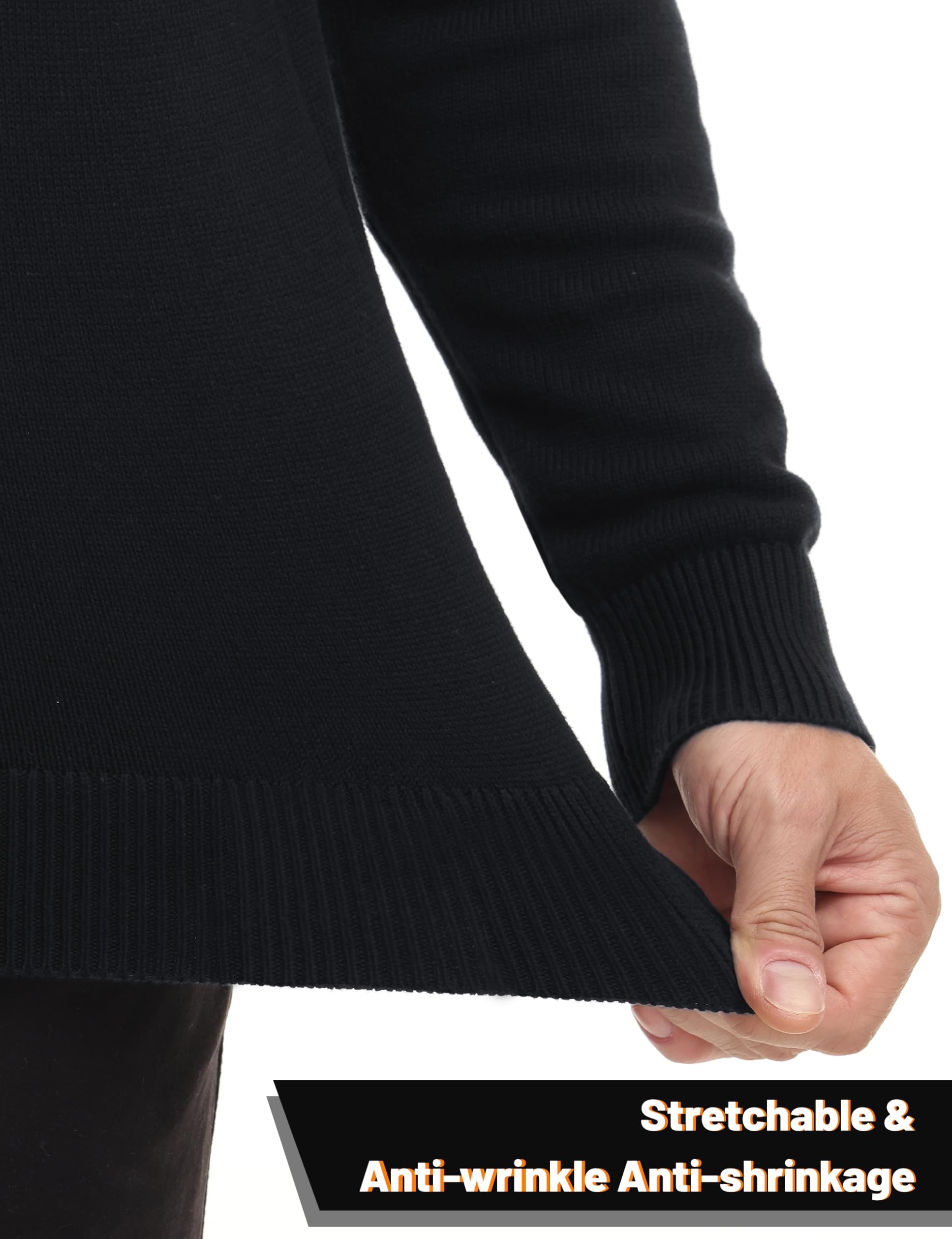 MAGNIVIT Men's Quarter Zip Striped Sweater Pullover - Color Block Polo Sweatshirt for Fall, Winter & Spring | Casual Wear, Office Outfits & Outdoor Activities