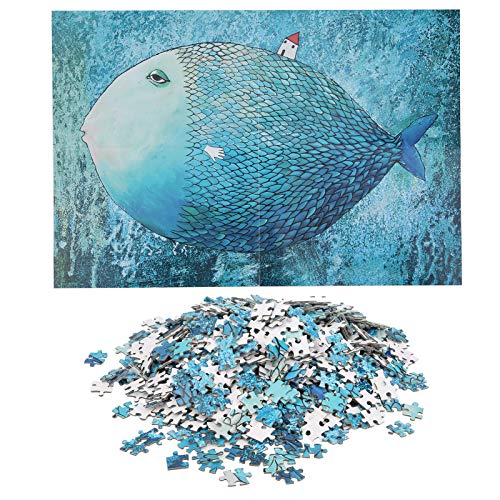 1000-Piece Big Fish Jigsaw Puzzle Toy for Kids - 75x50cm Fun Educational Picture Assembling Game - Perfect for Family Bonding & Cognitive Development