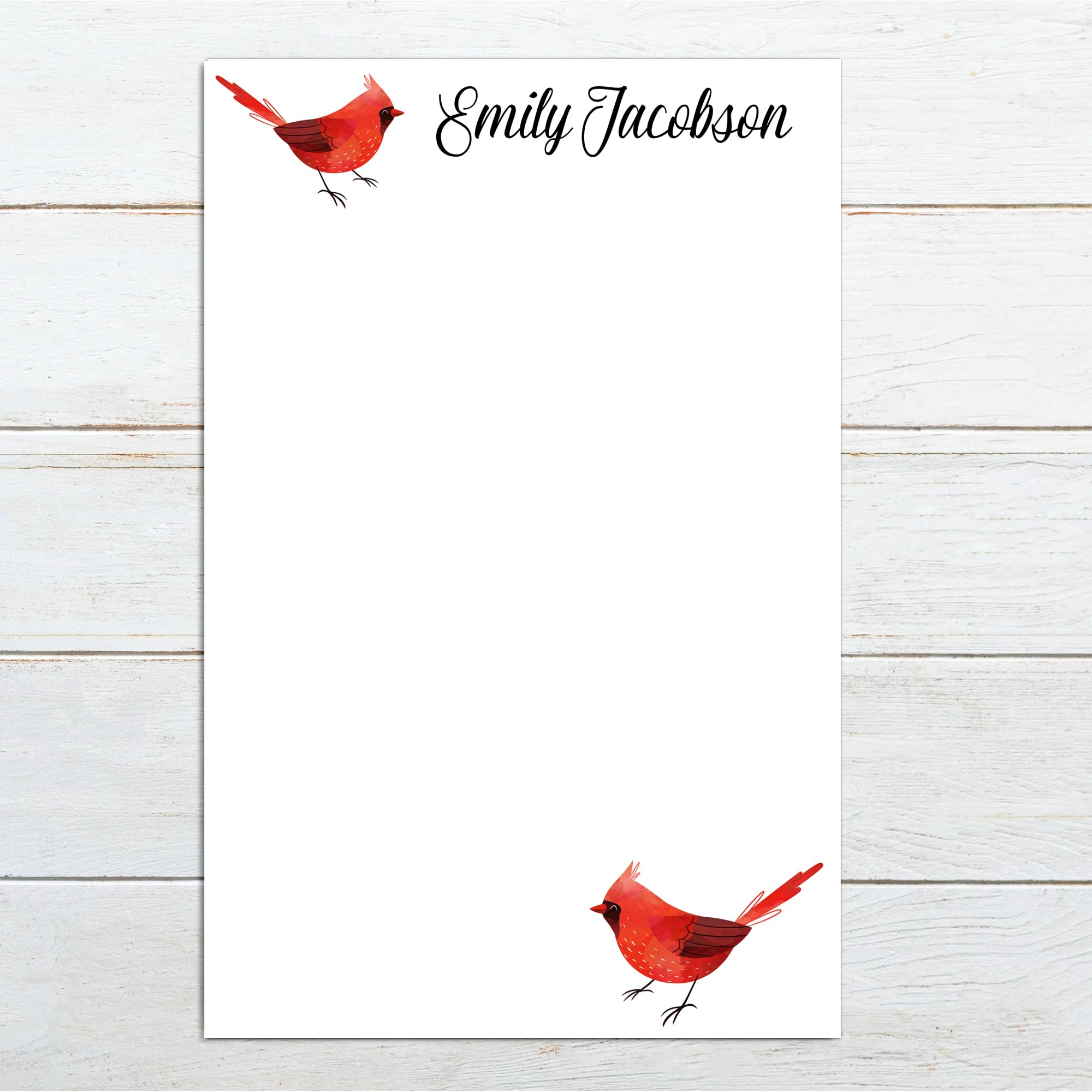 Personalized Cardinal Notepad with Name - Custom Bird Design Stationery for Journals, Notes & Gifts - Perfect for Bird Lovers, Office Supplies & Unique Present Ideas