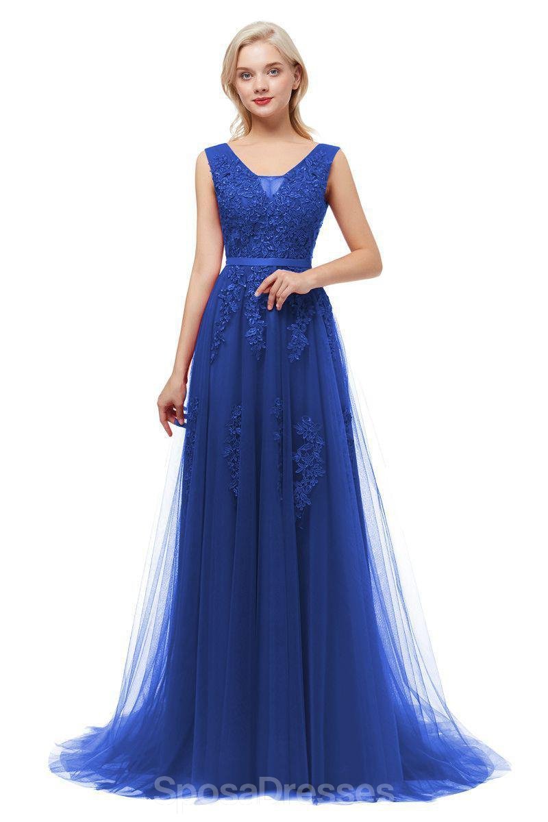 Elegant V-Neck Lace Long Prom Dresses for Evening Party | Formal Gowns for Homecoming, Wedding Guest & Special Occasions