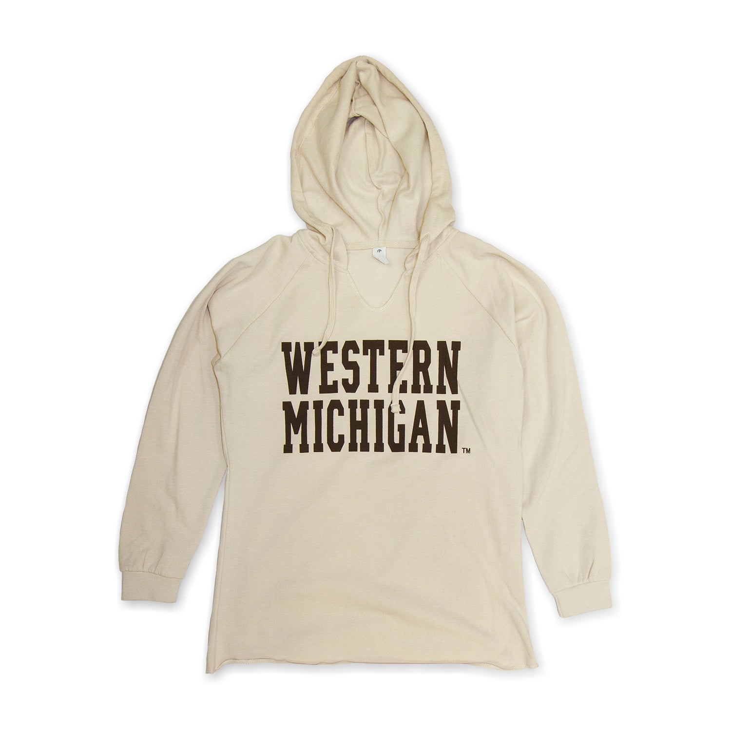 Women's Western Michigan Classic Raw Hem Hoodie - Cozy Pullover Sweatshirt for Casual Wear & College Spirit