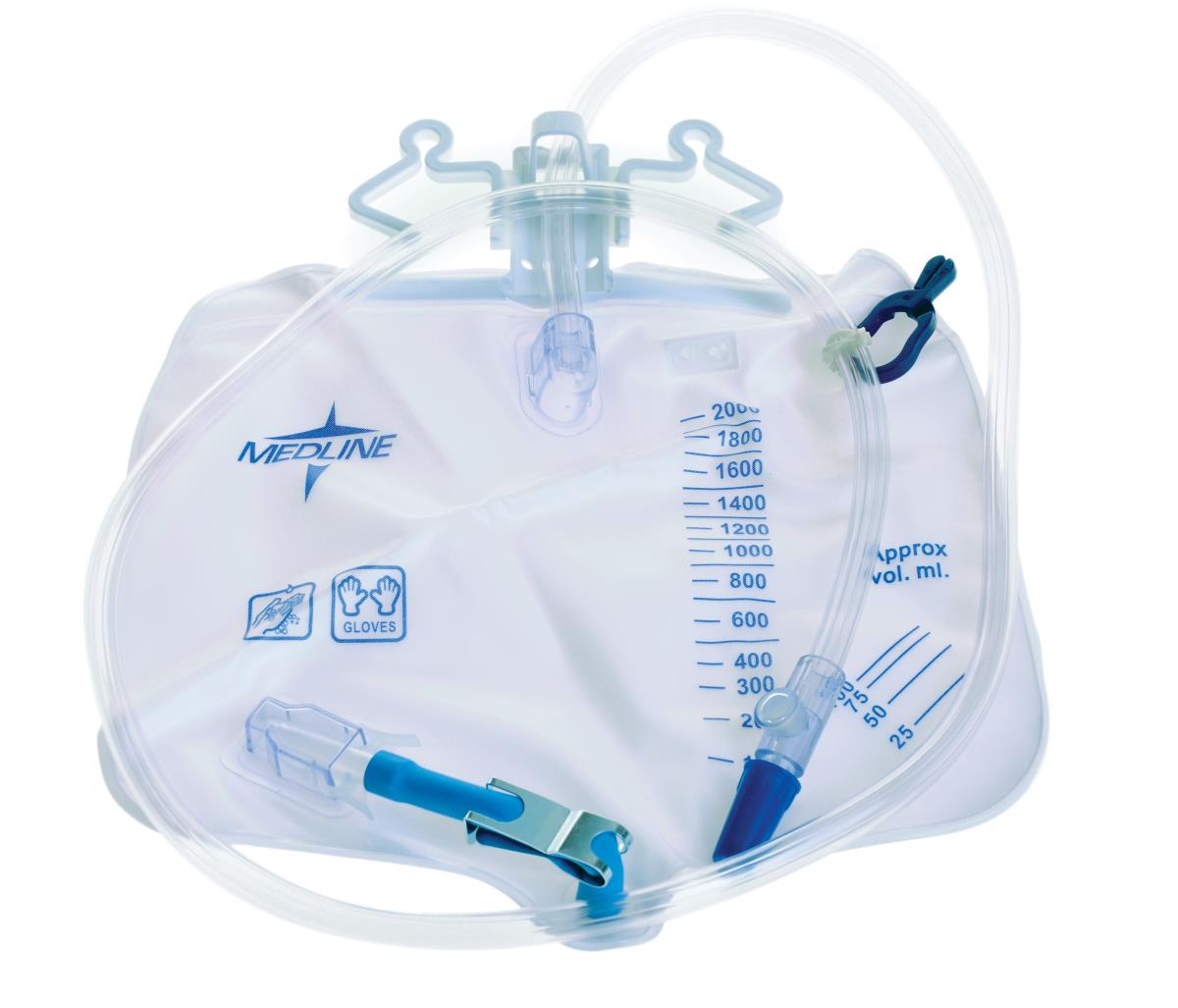 2000ml Drain Bags with Anti-Reflux Tower & Secure Clamp - Ideal for Post-Surgery, Wound Care & Medical Drainage