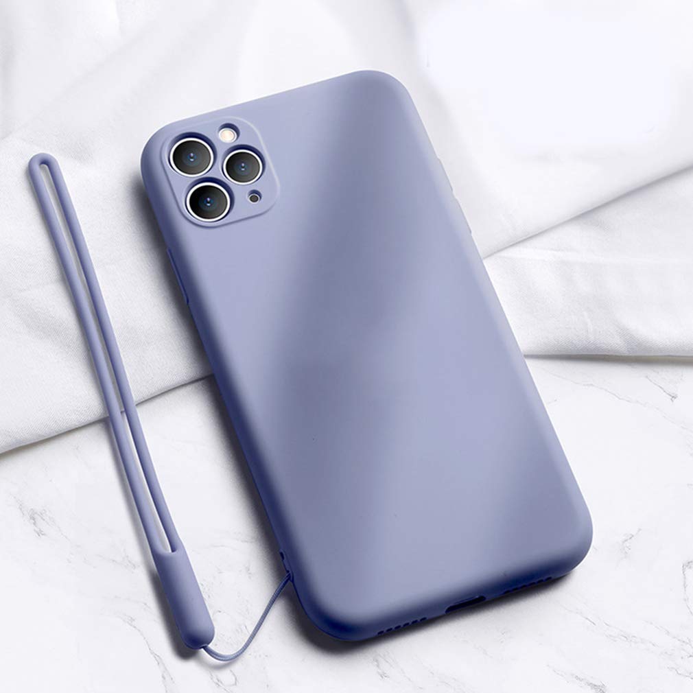 Shockproof Liquid Silicone Case for iPhone 11 Pro Max (6.5 Inch) - Anti-Scratch, Anti-Fingerprint with Microfiber Liner | Slim Gel Rubber Full Body Protection | Lavender Grey | Perfect for Daily Use, Outdoor Activities & Travel Protection