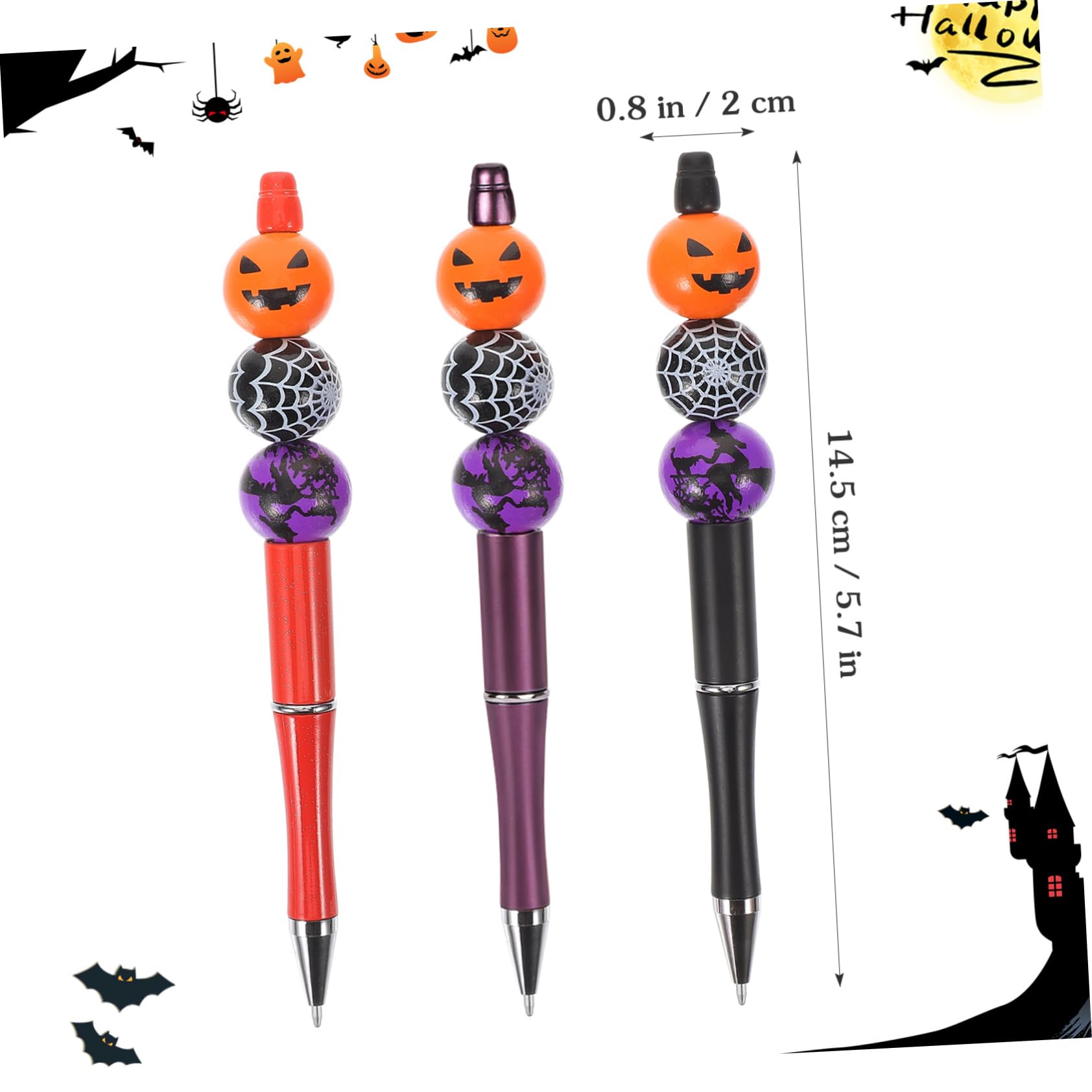 NUOBESTY 24 Pack Halloween Ballpoint Pens - Fun Party Photo Props, Stress Relief Toys for Kids & Adults - Perfect for School, Office, Halloween Party Favors & Gifts
