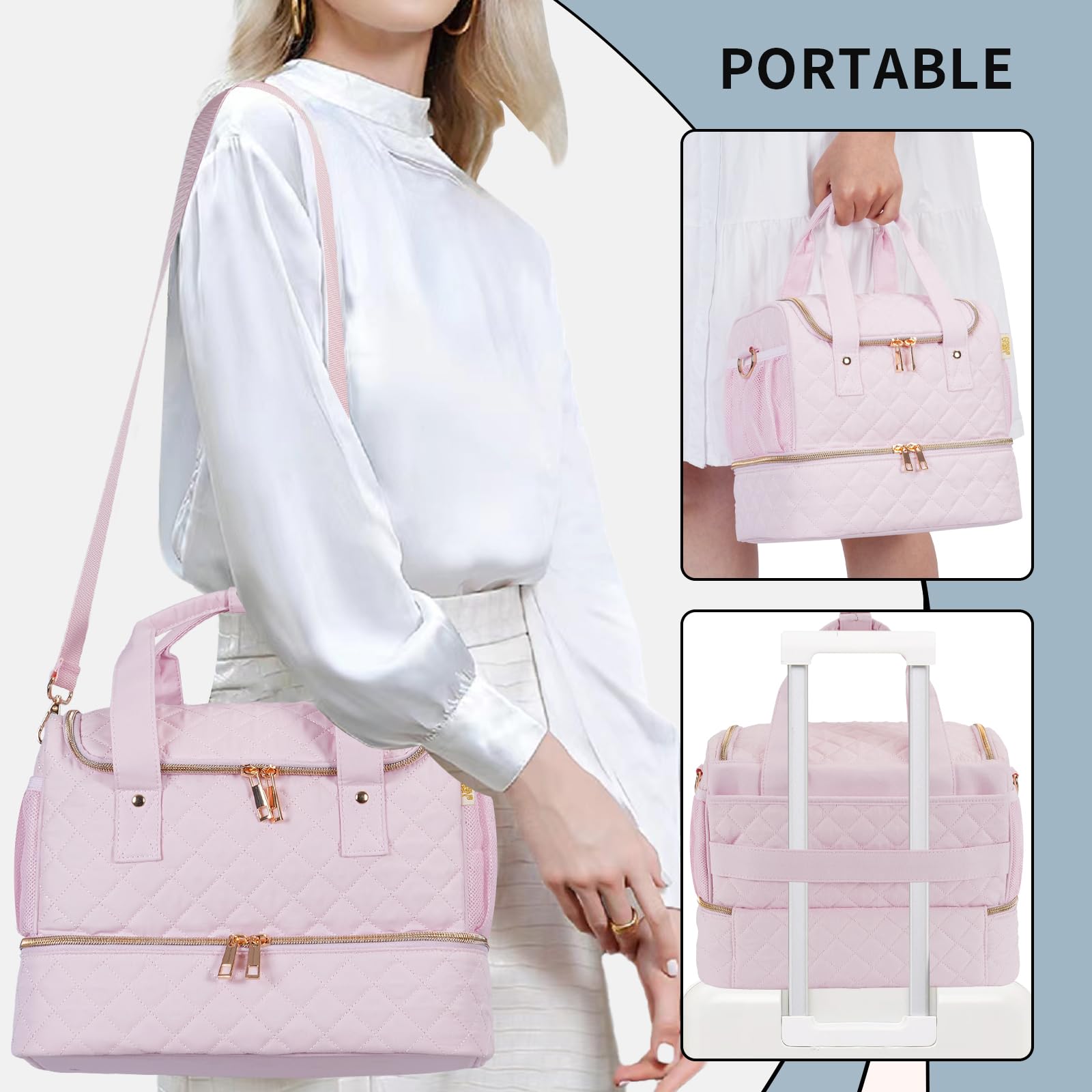 Professional Nail Polish Organizer Case - Portable Storage Bag Holds 50 Bottles & Nail Lamp, Travel-Friendly Manicure Kit for Nail Technicians - Perfect for Salon, Home Use & On-the-Go Nail Care (Patented)