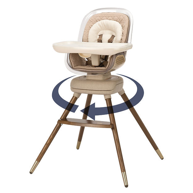 Maxi Cosi Kiskadee 360 Rotating High Chair for Babies - Adjustable Height & Reclining Seat - Easy to Clean Convertible Baby Feeding Chair for Dining & Kitchen Use