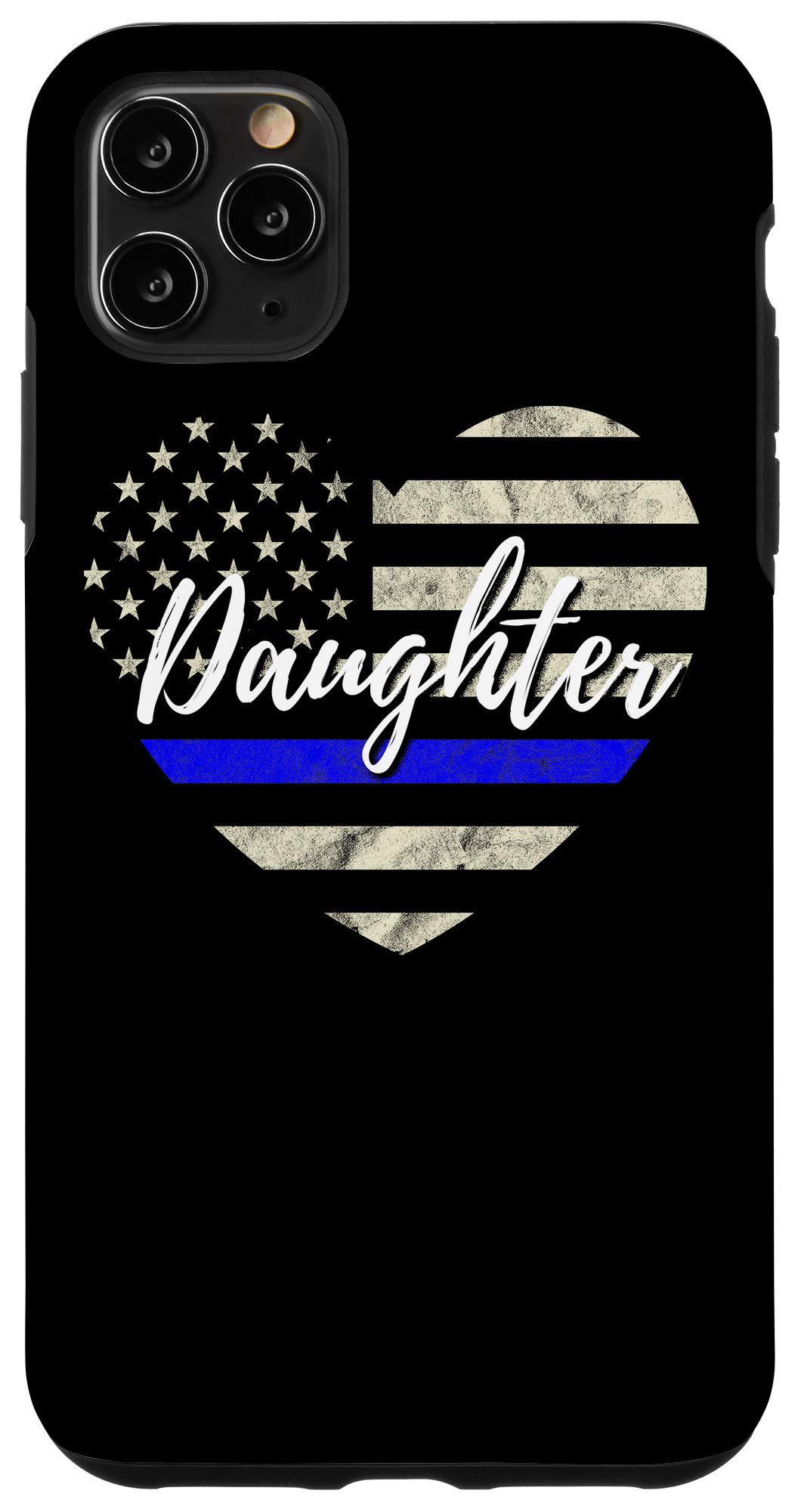 iPhone 11 Pro Max Case - Thin Blue Line Flag Design for Police Pride, Daughter Gift | Protective Phone Cover for Law Enforcement Supporters & First Responders