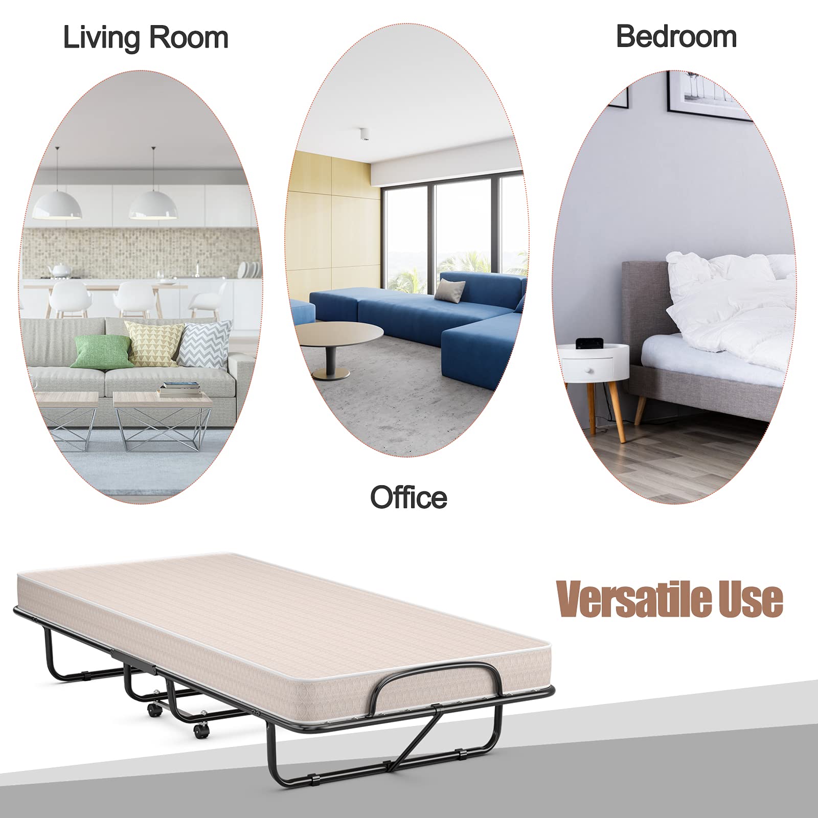 GOFLAME Folding Guest Bed with 4