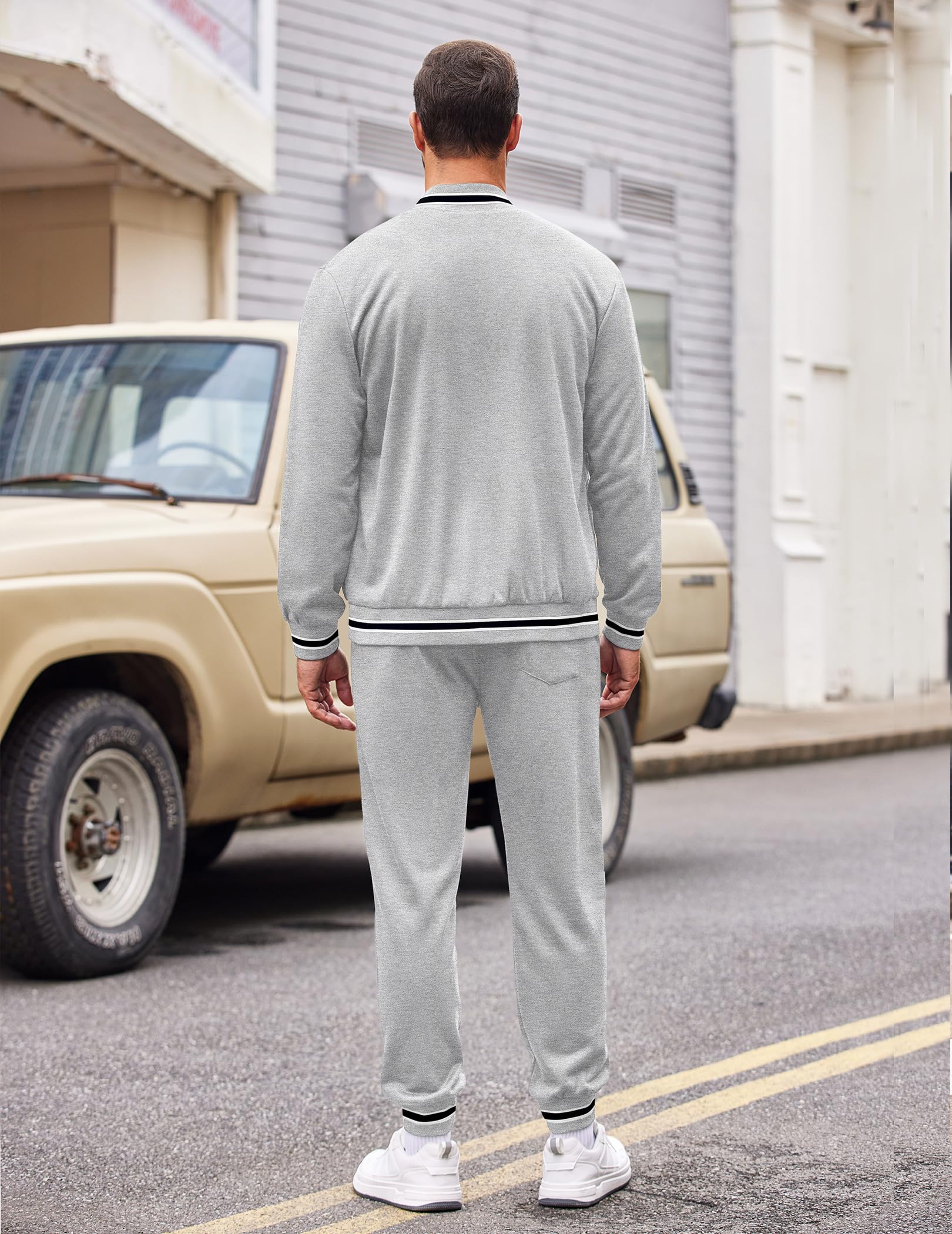 COOFANDY Men's 2 Piece Zip Up Tracksuit - Casual Athletic Jogging Sweatsuit Set with Pockets for Gym, Running & Streetwear Fashion