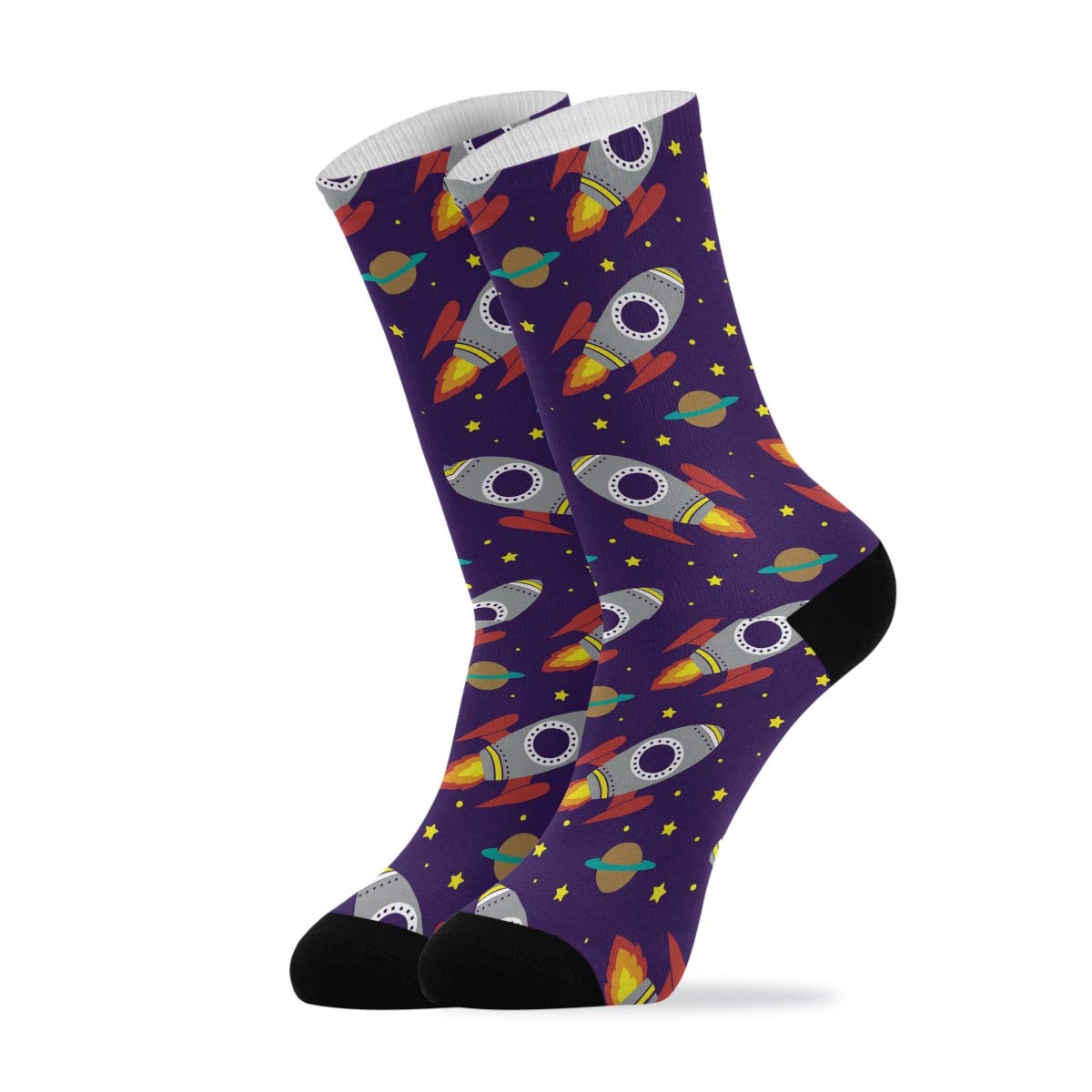 Unicorn White Funky Dress Socks for Men - Premium Colorful Crew Socks with Vibrant Patterns - Perfect for Cosplay, Gifts, and Unique Fashion Statements