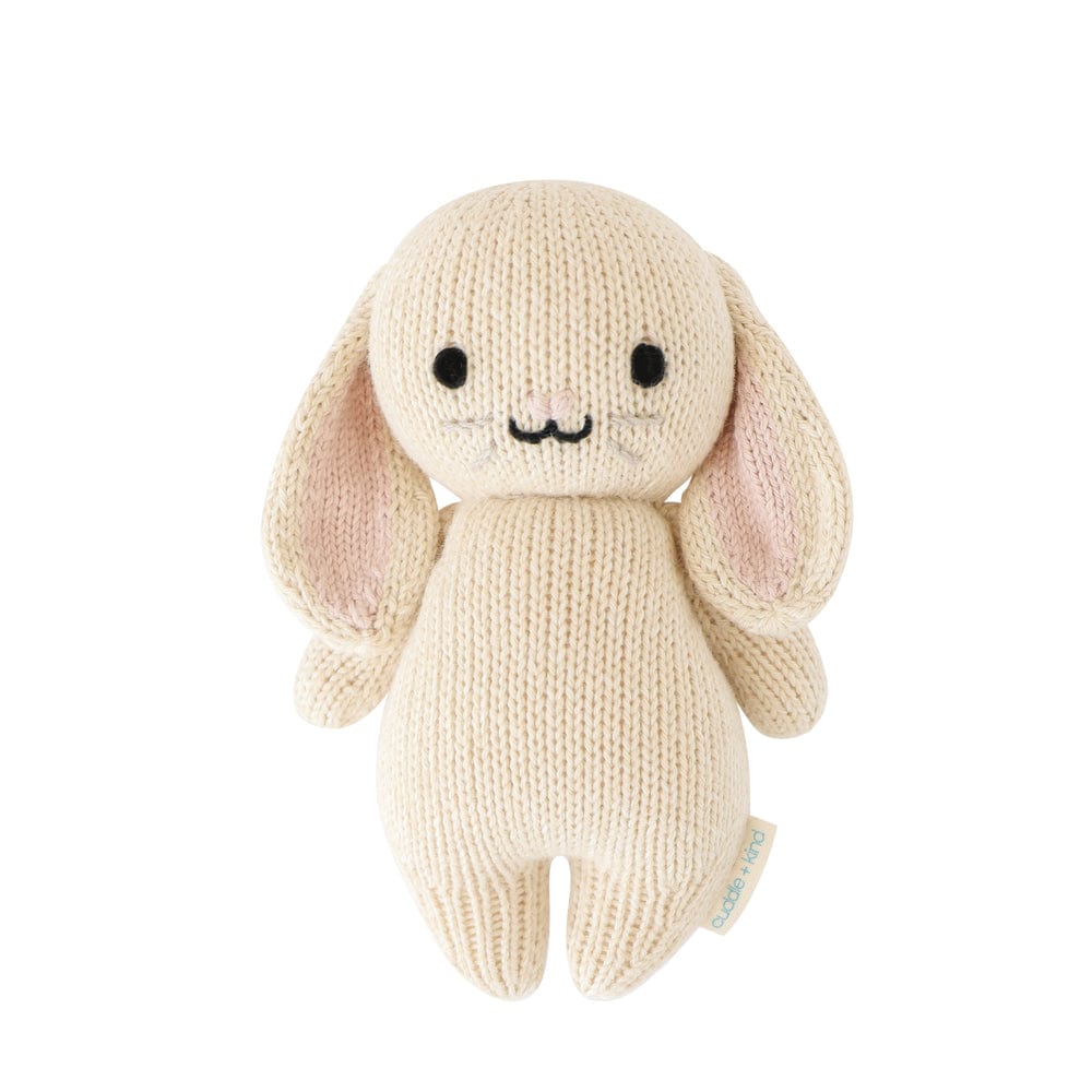 Cuddle+Kind Organic Cotton Baby Bunny Plush Toy - Soft & Huggable Stuffed Animal for Newborns, Toddlers & Kids | Perfect for Nursery Decor, Baby Shower Gifts & Cuddling
