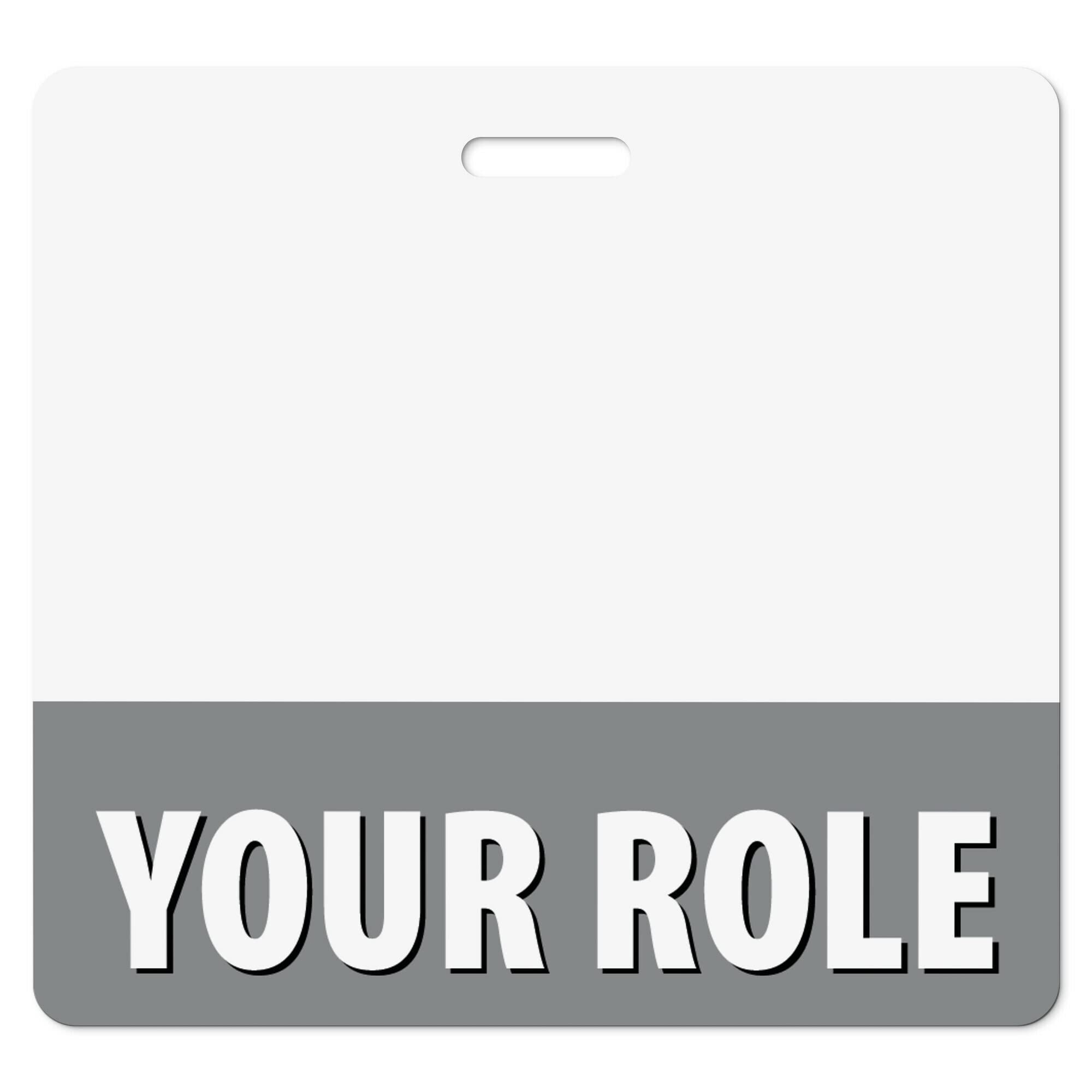 Custom Badge Buddies - 100 Pcs Gray Horizontal ID Backer Cards - Double Sided Printing, Durable & Water Resistant for Nurses, Doctors & Healthcare Professionals - Perfect for Hospital ID Badges, Medical Conferences & Workplace Identification