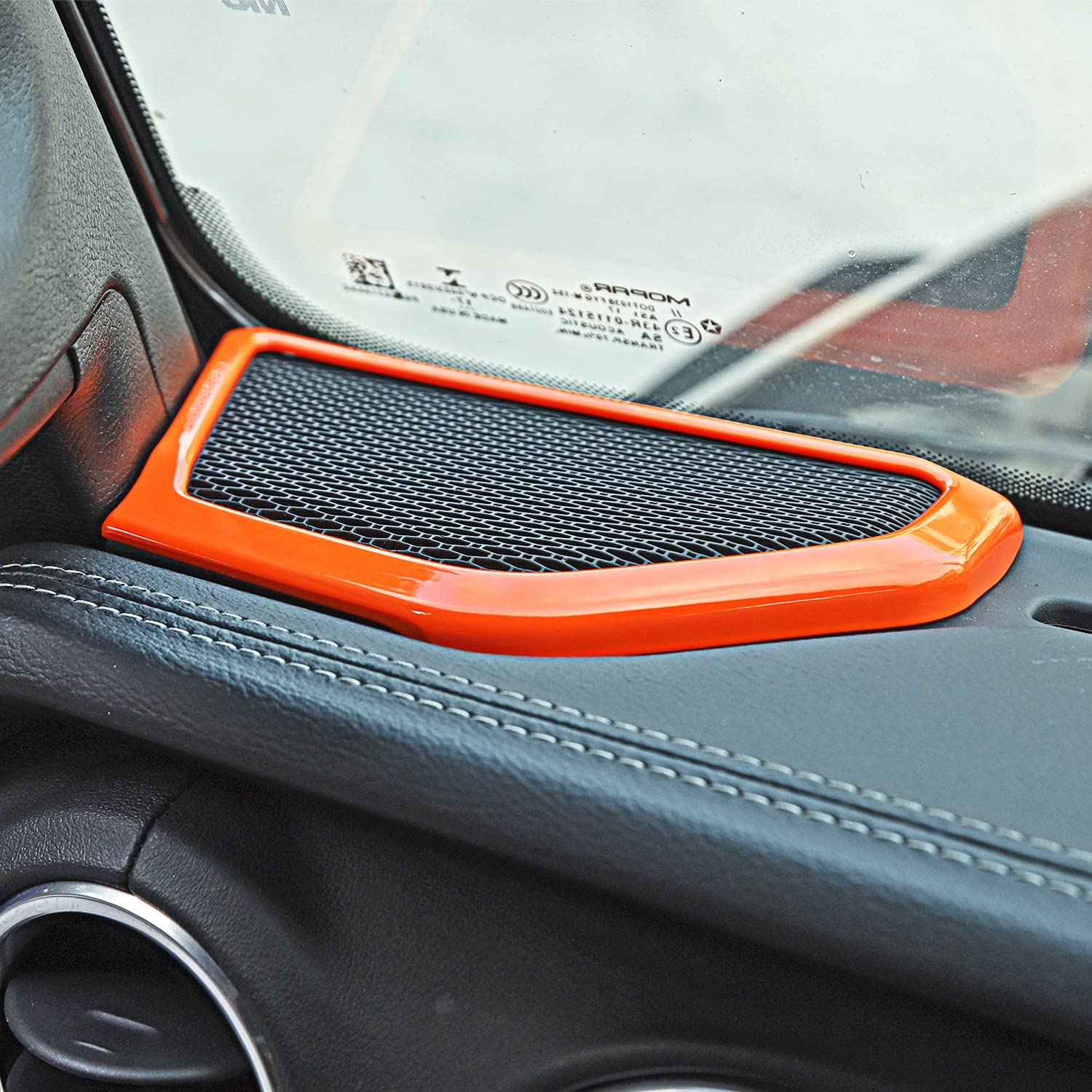 2018-2024 Jeep Wrangler JL/JLU & Gladiator JT A-Pillar Speaker Cover Trim - Orange Interior Accessories | Custom Car Decor & Sound System Upgrade