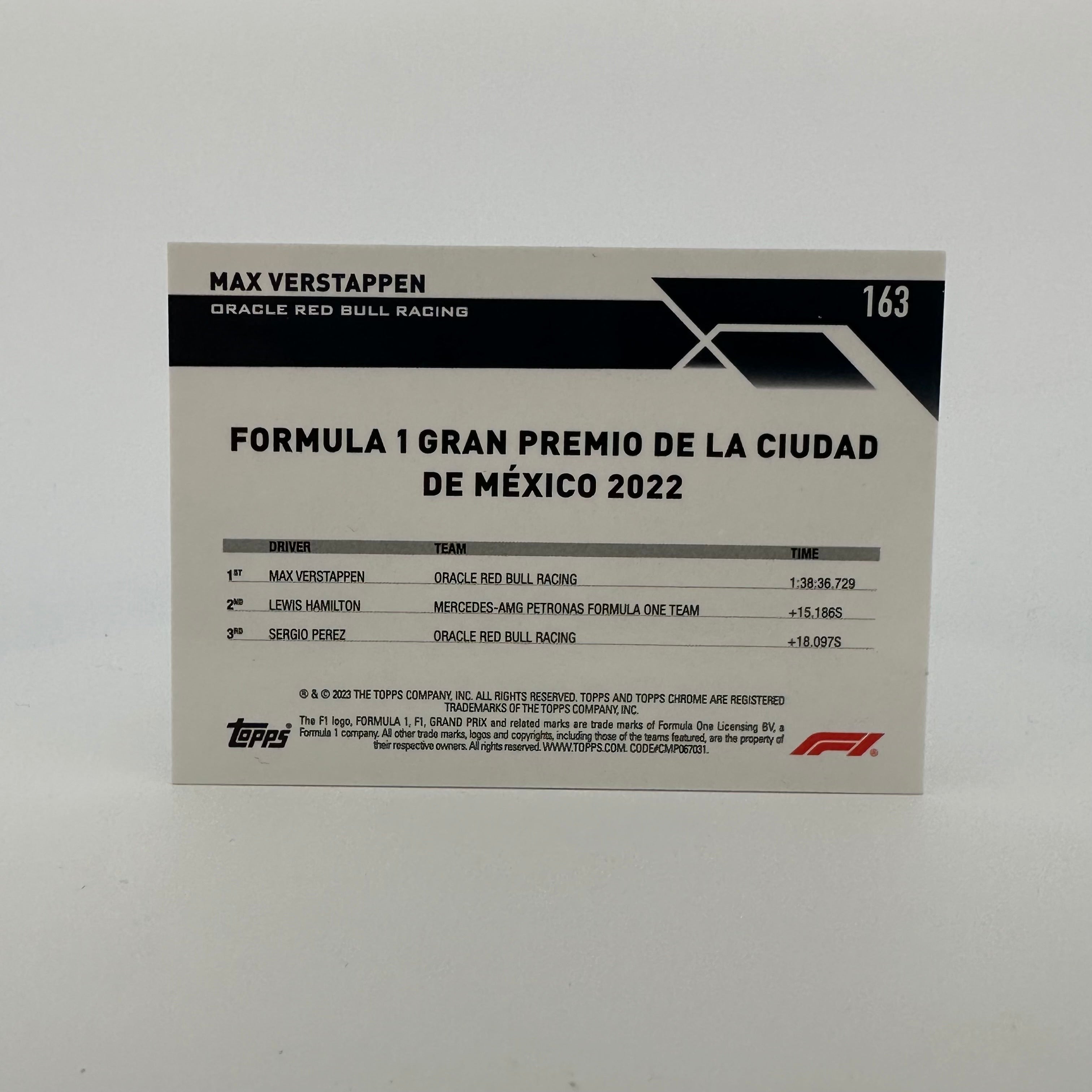 2023 Topps Chrome Sapphire Max Verstappen #163 Racing Card - Limited Edition 6/15 Black & White Collectible - Perfect for F1 Memorabilia Collections & Sports Card Investments