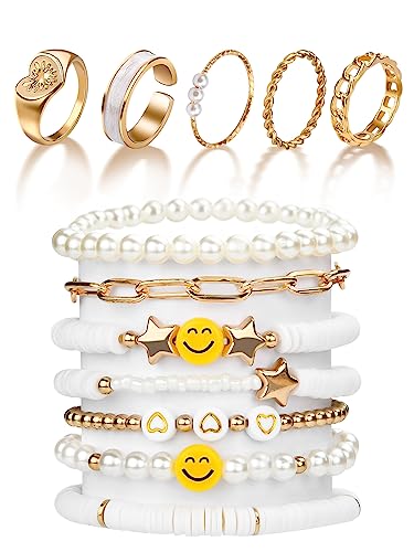 White-7bracelets-5rings