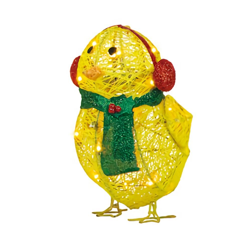 Chicken with Scarf LED Garden Statue - Outdoor Lawn Decor, Holiday Yard Ornaments for Christmas & Thanksgiving | Perfect for Patio, Porch, and Seasonal Festive Displays