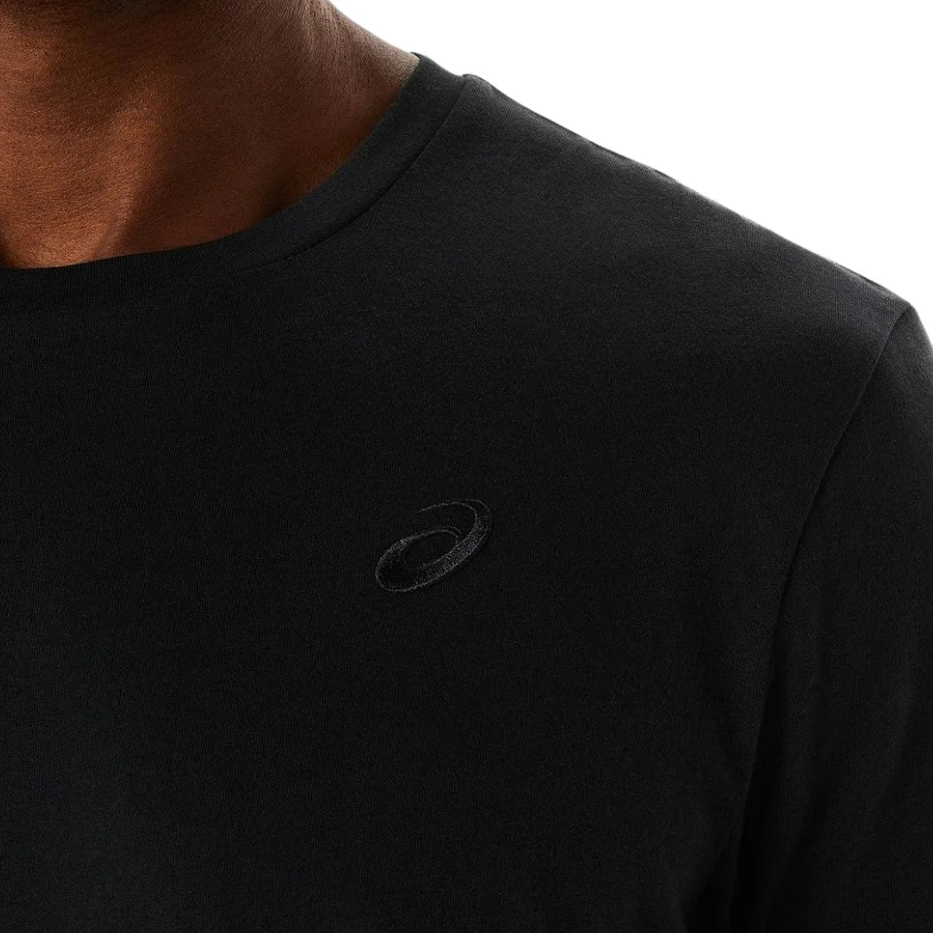 ASICS Spiral Embroidery Men's T-Shirt - Breathable Cotton Casual Tee for Running, Gym & Everyday Wear