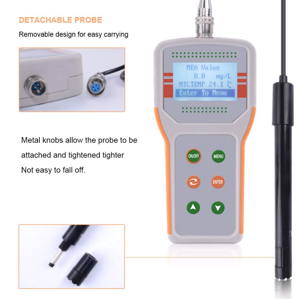 JPB-607A Digital Dissolved Oxygen Meter - 0-19.9mg/L Portable Water Quality Tester for Aquaculture, Fish Ponds & Hydroponics | Perfect for Monitoring Oxygen Levels in Fish Tanks, Koi Ponds and Aquatic Farms