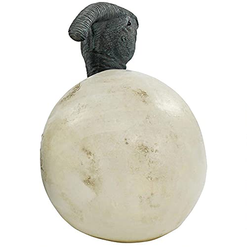 Design Toscano Prehistoric Parasaurolophus Dinosaur Egg Hatchling Garden Statue - Realistic Outdoor Dinosaur Decor for Lawn, Yard & Garden Landscaping