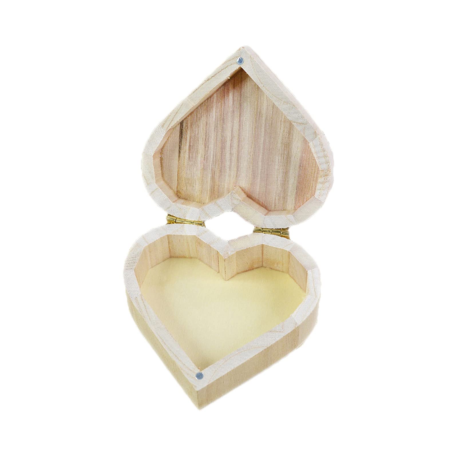 Heart-Shaped Wooden Jewelry Box - Large Capacity Ring Organizer with Portable Design for Home & Travel | Perfect for Tabletop Storage, Gift Giving & Travel Accessories