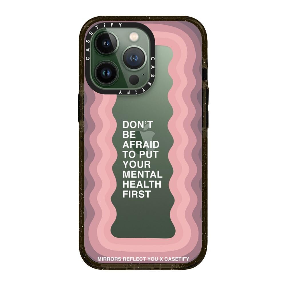 CASETiFY Impact Case for iPhone 13 Pro - Shatterproof Clear Black Phone Cover with Mirror Finish - Perfect for Night Out & Selfie Lovers