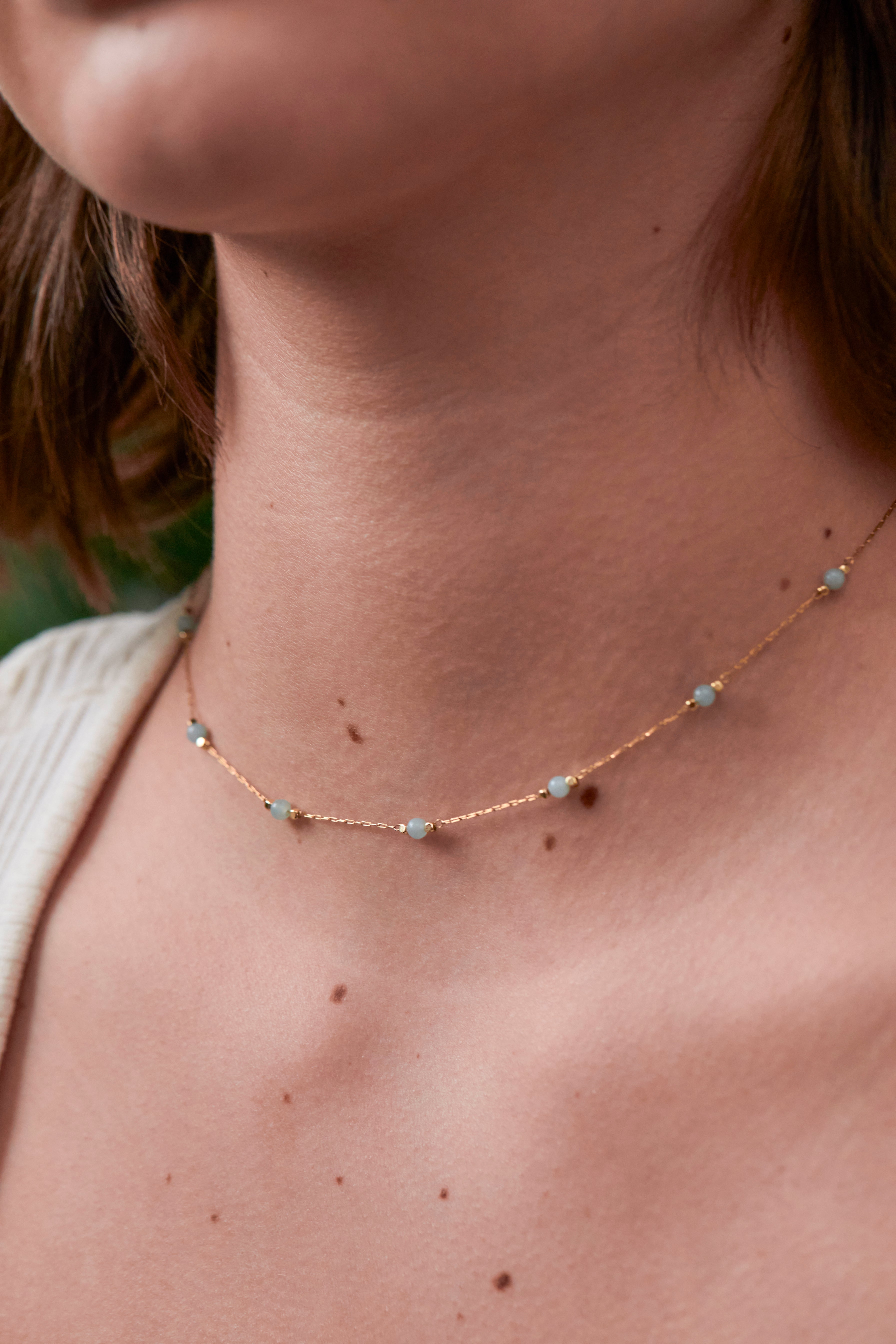 Healing Amazonite Gemstone Bead Necklace for Women - Natural Crystal Jewelry for Stress Relief & Positive Energy - Perfect for Meditation, Yoga & Spiritual Healing