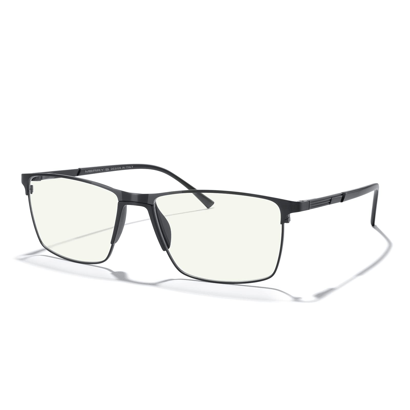 Blue Light Blocking Glasses for Men - Fashion Metal Frame Spring Hinge Reading Glasses with Anti-UV Protection | Computer, Gaming & Office Use Eyewear