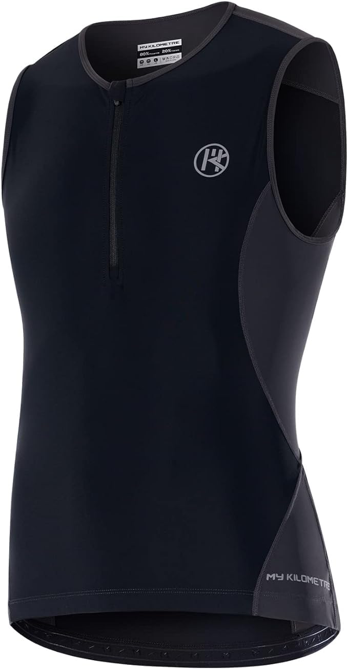 Men's Triathlon Top - Sleeveless Cycling Jersey with Pockets for Triathletes & Cyclists