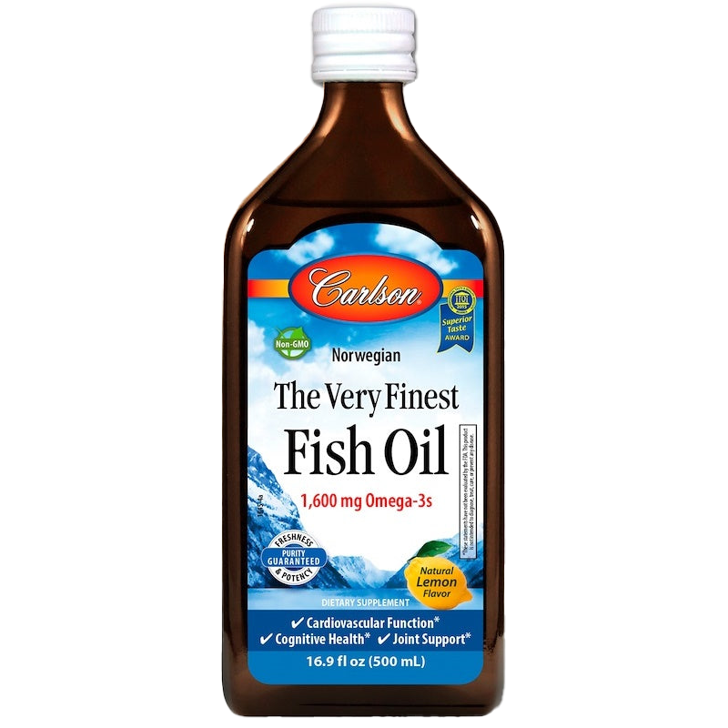 Carlson Labs The Very Finest Fish Oil - Natural Lemon Flavor, 500ml | Premium Omega-3 Supplement for Heart, Brain & Joint Health | Ideal for Daily Wellness & Active Lifestyle
