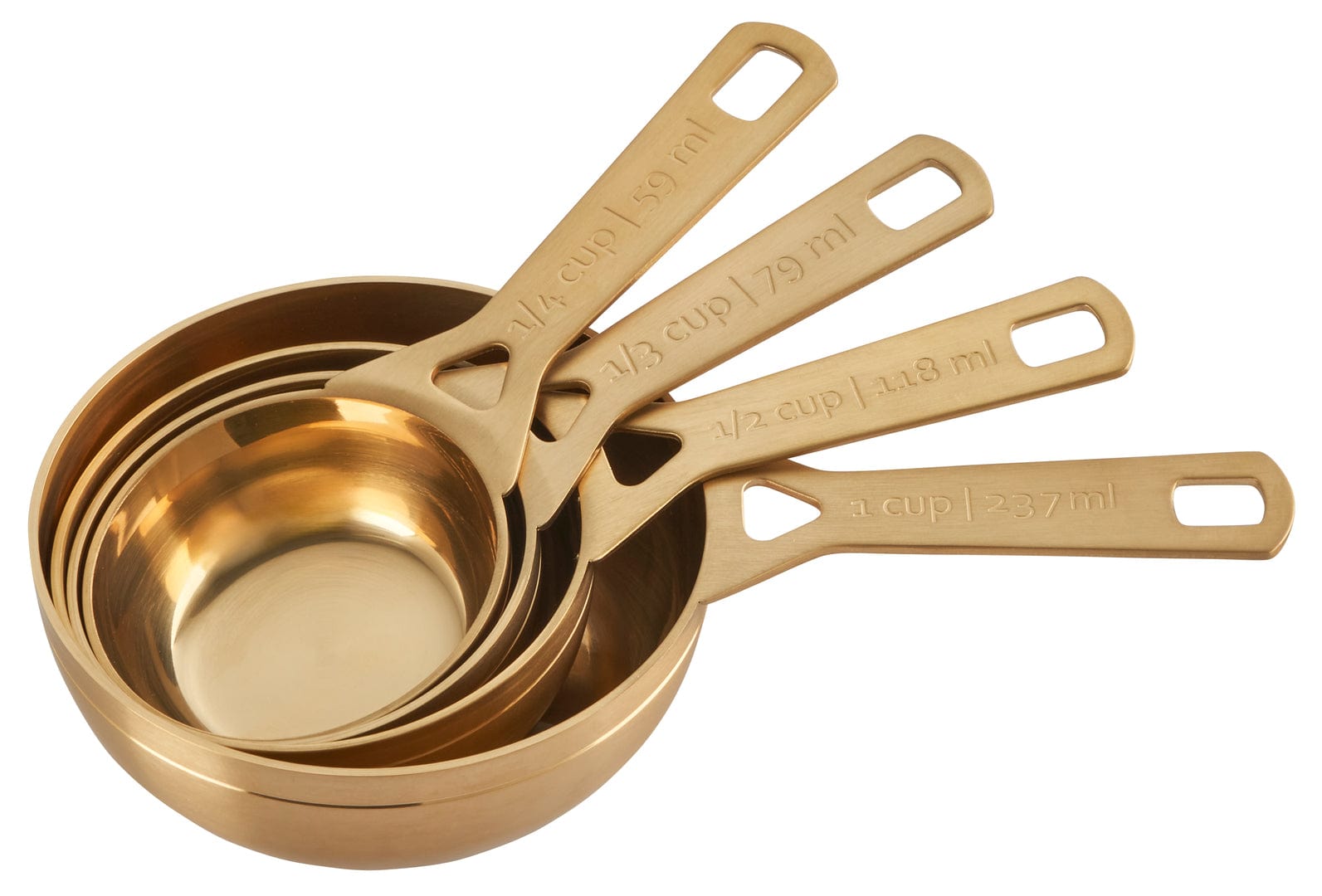Le Creuset 4-Piece Gold Measuring Cups Set - Premium Kitchen Essentials for Baking & Cooking