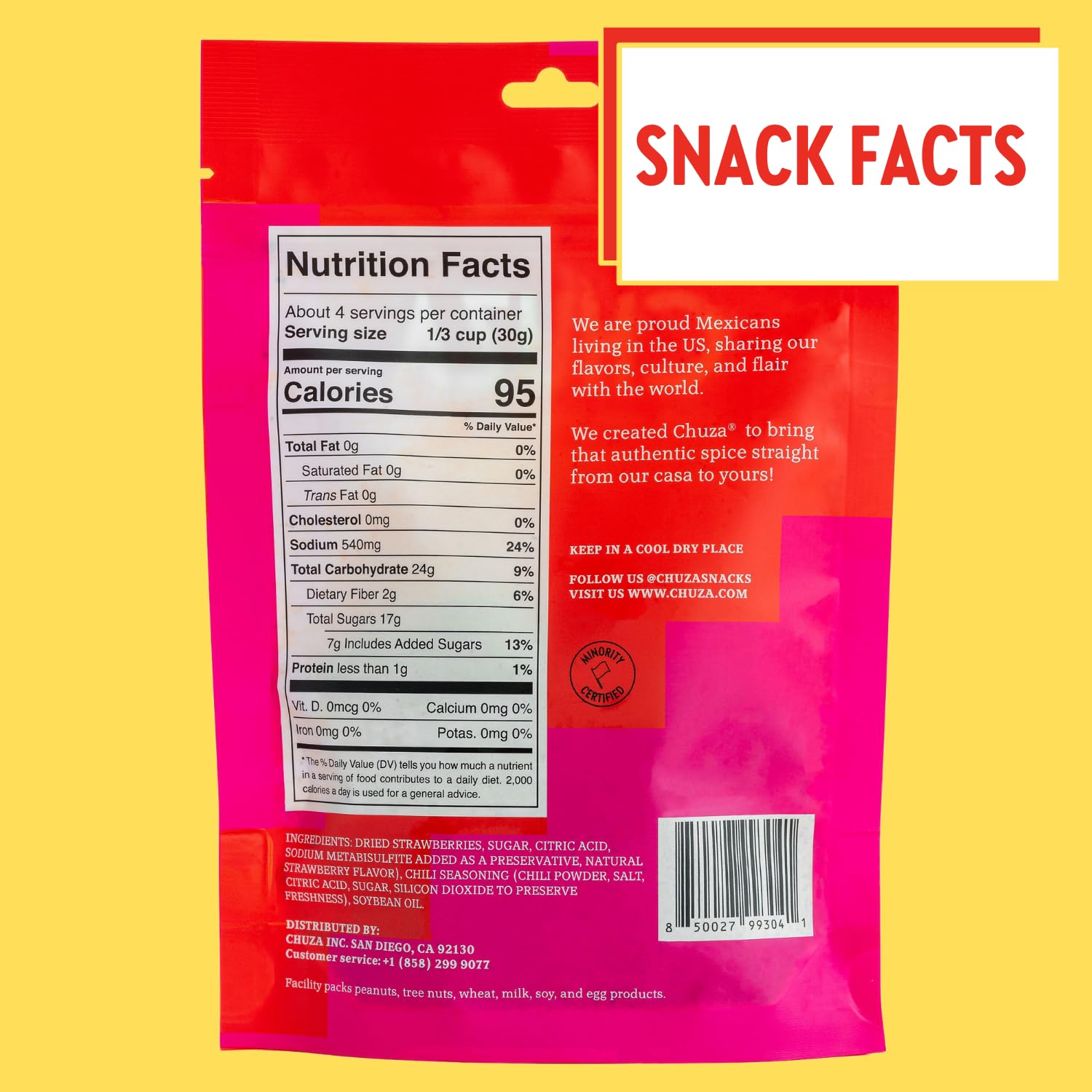 Spicy Dried Strawberries with Chili - 2 Pack | Mexican Candy Snacks for Adults & Kids | Natural Dehydrated Strawberries | Perfect for Parties, Movie Nights & Lunchbox Treats