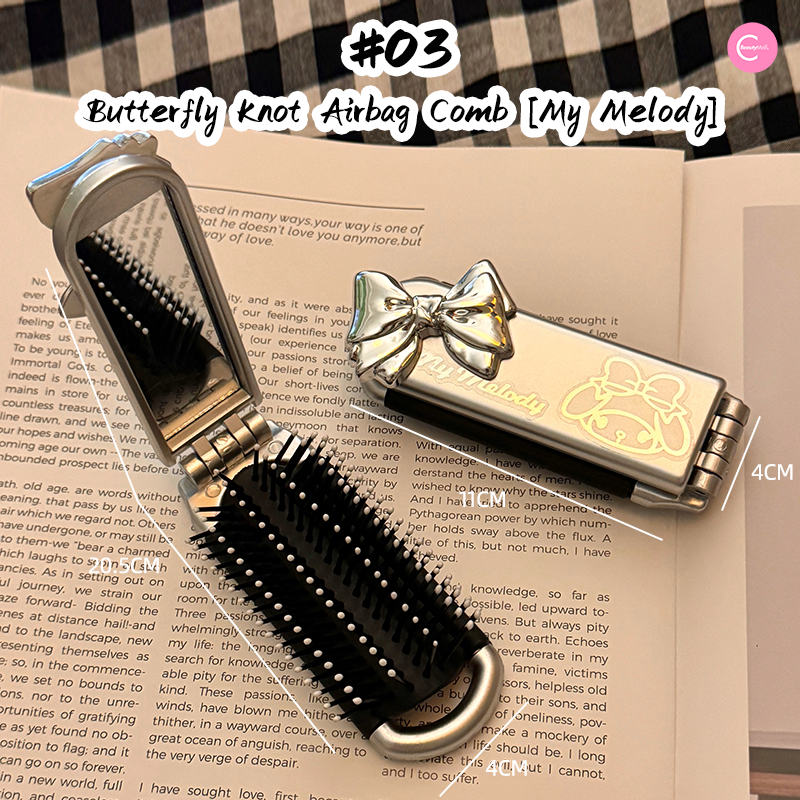HEART PLANET Compact Foldable Cushion Brush with Mirror - Portable Makeup Brush for Travel, Touch Ups & On-The-Go Beauty - Perfect for Home, Office & Travel Makeup Kit
