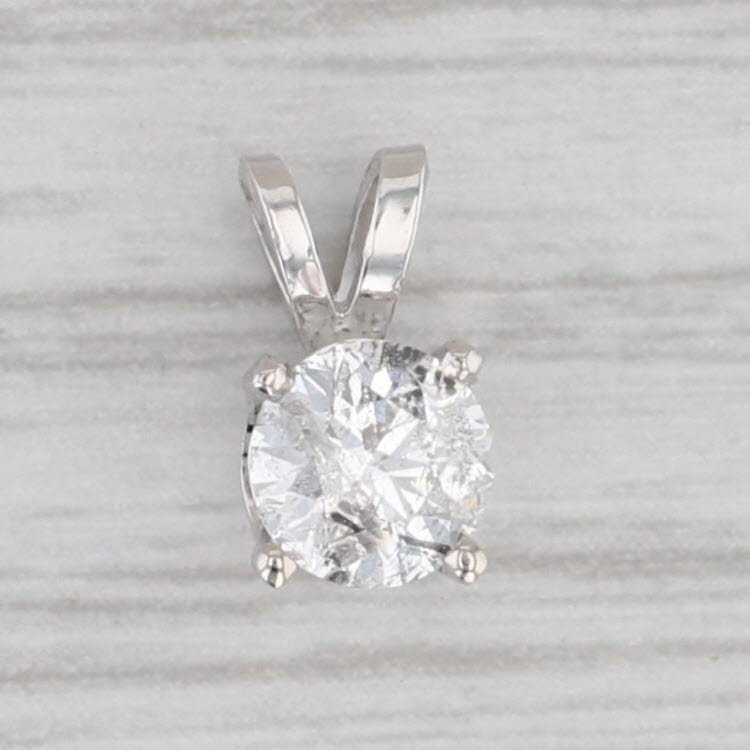 0.48ct Moon Galaxy Salt & Pepper Diamond Pendant in 14k White Gold - Round Solitaire Necklace for Women - Perfect for Anniversary Gifts & Evening Occasions