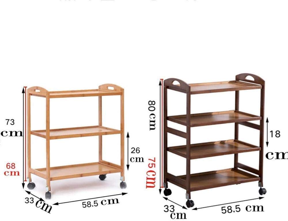 3-Tier Rolling Kitchen Cart with Storage - Mobile Serving Trolley for Catering, Living Room & Home Use - Brown Wooden Utility Cart for Dining, Entertaining & Food Display