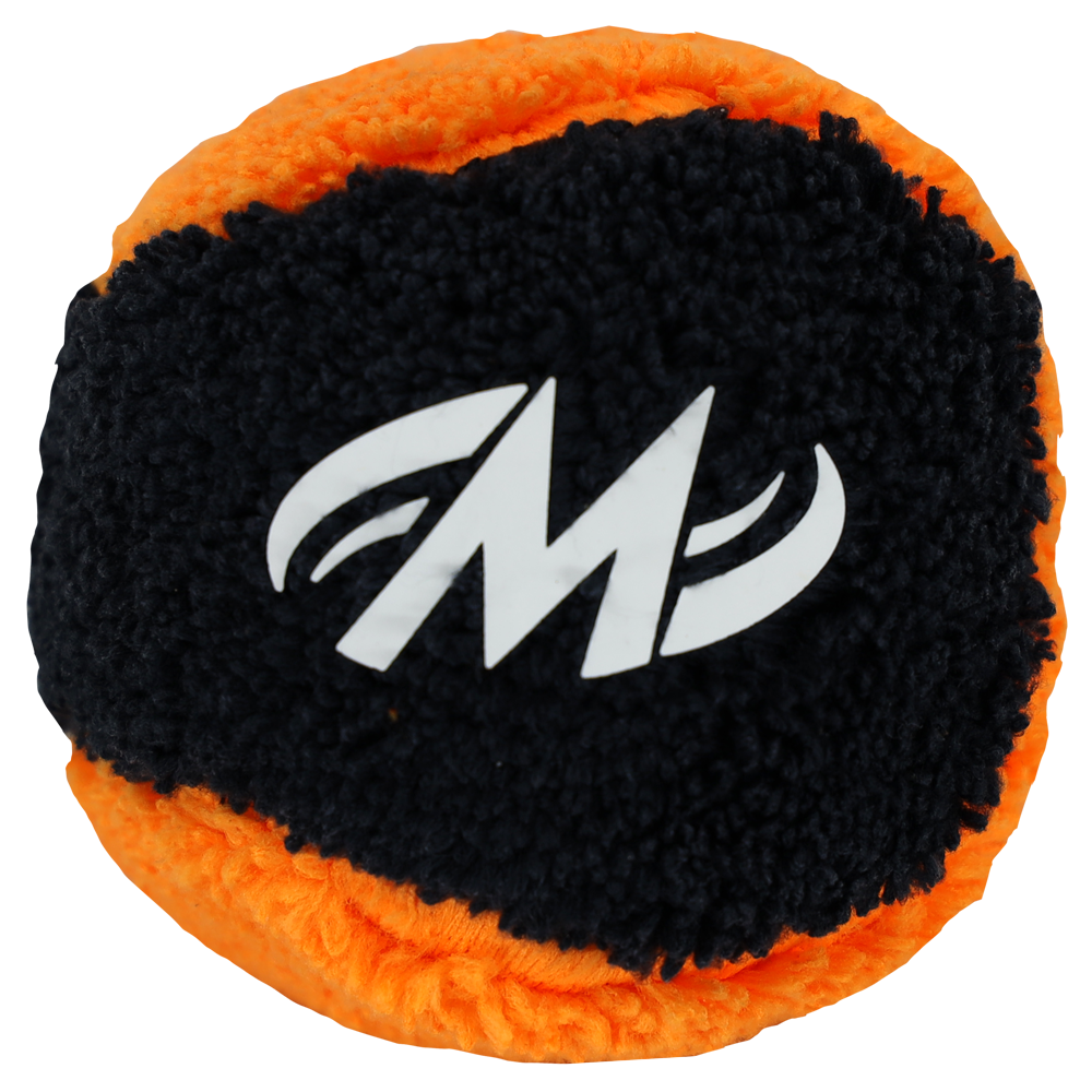 Motiv Plush Grip Ball - Stress Relief & Hand Exercise - Soft Black/Orange Squeeze Ball for Office, Therapy & Anxiety Relief
