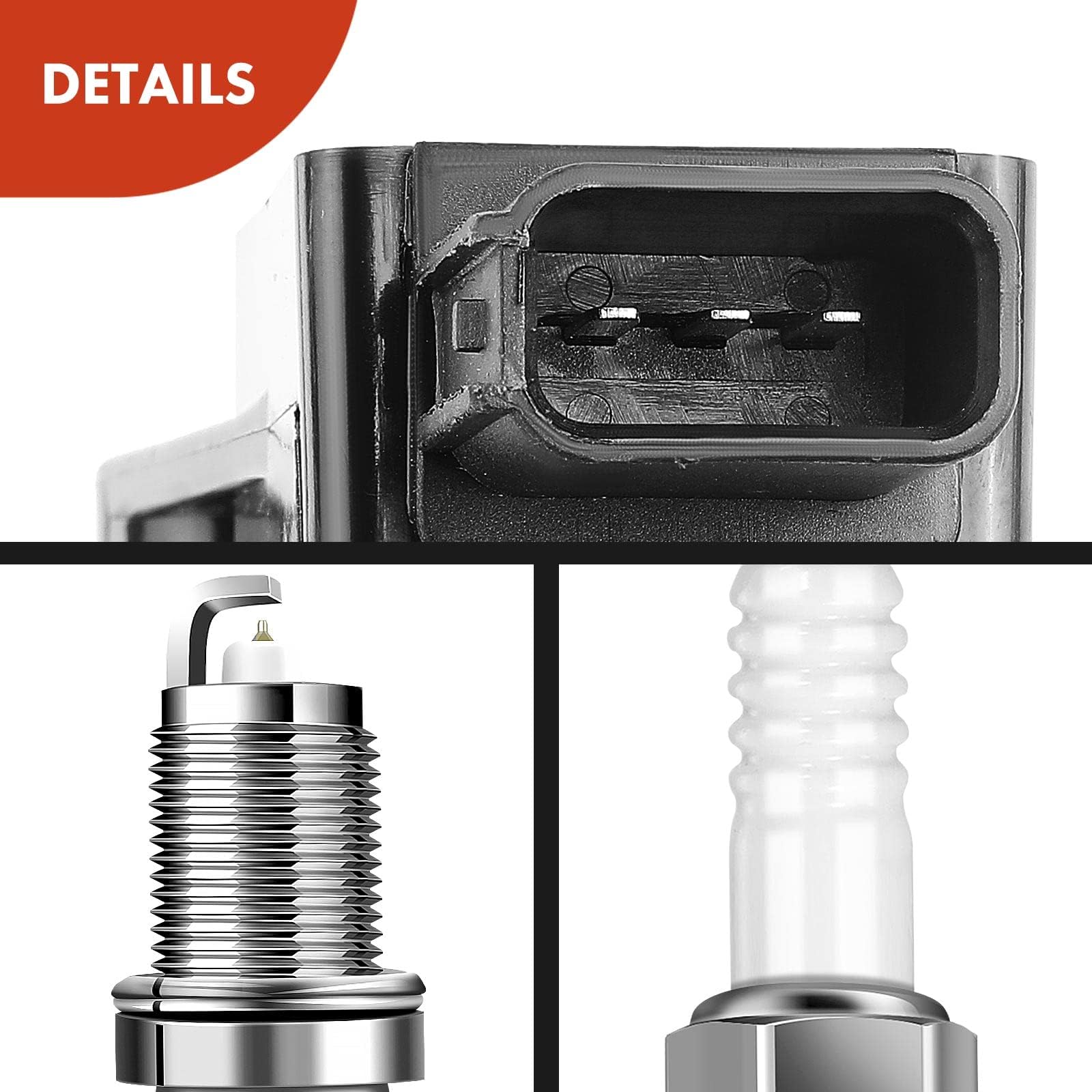 4-Pack High Performance Ignition Coil & Iridium Spark Plugs for 2004-2008 Acura TSX 2.4L - Direct Replacement Parts for Smoother Acceleration & Better Fuel Efficiency - Perfect for DIY Auto Repair & Engine Maintenance