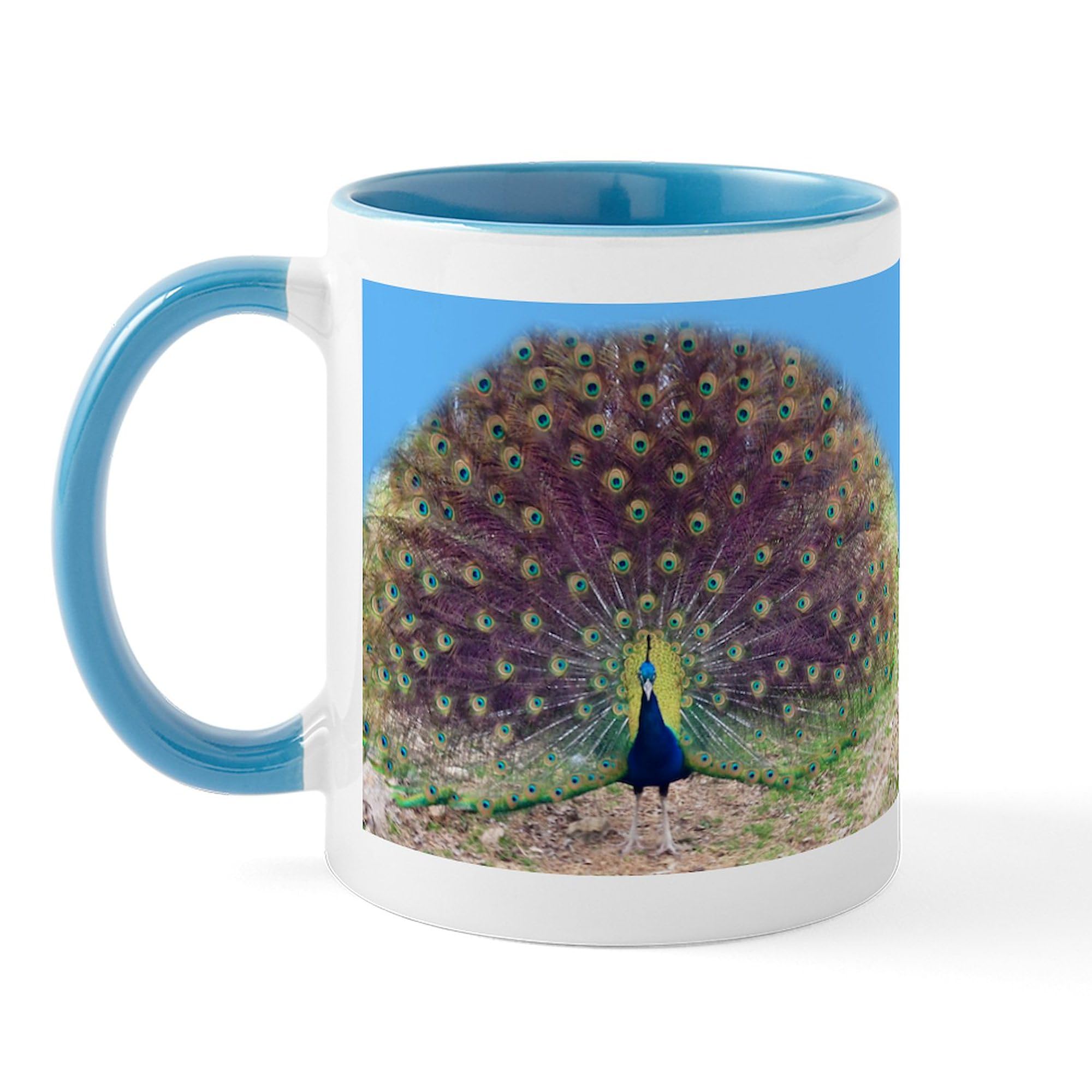 Pretty Peacock 11 oz (325 ml) Ceramic Coffee Mug - Elegant Design for Home, Office & Gifts - Perfect for Tea, Coffee & Hot Beverages