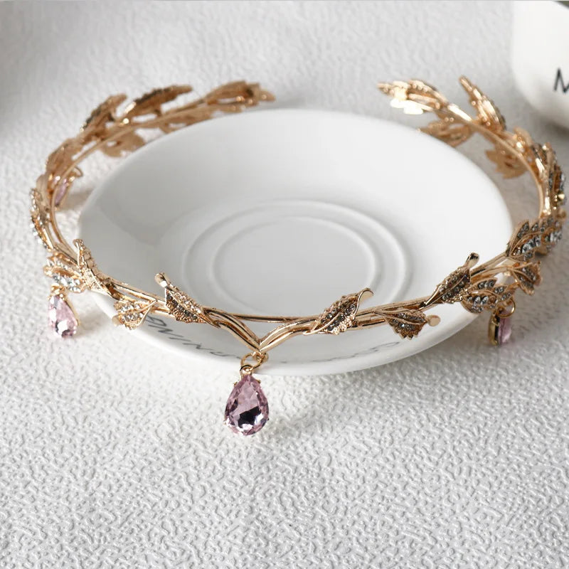 Purple Waterdrop Tiara for Women - Elegant Pixie Princess Crown for Cosplay, Weddings & Fantasy Events