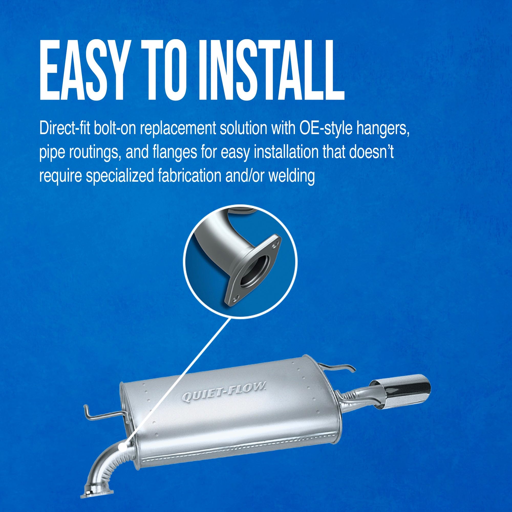 Walker Quiet-Flow SS 54328 Direct Fit Exhaust Muffler Assembly for Toyota Echo - High Performance Replacement Muffler for Smooth & Quiet Ride - Perfect for City Commuting & Highway Driving