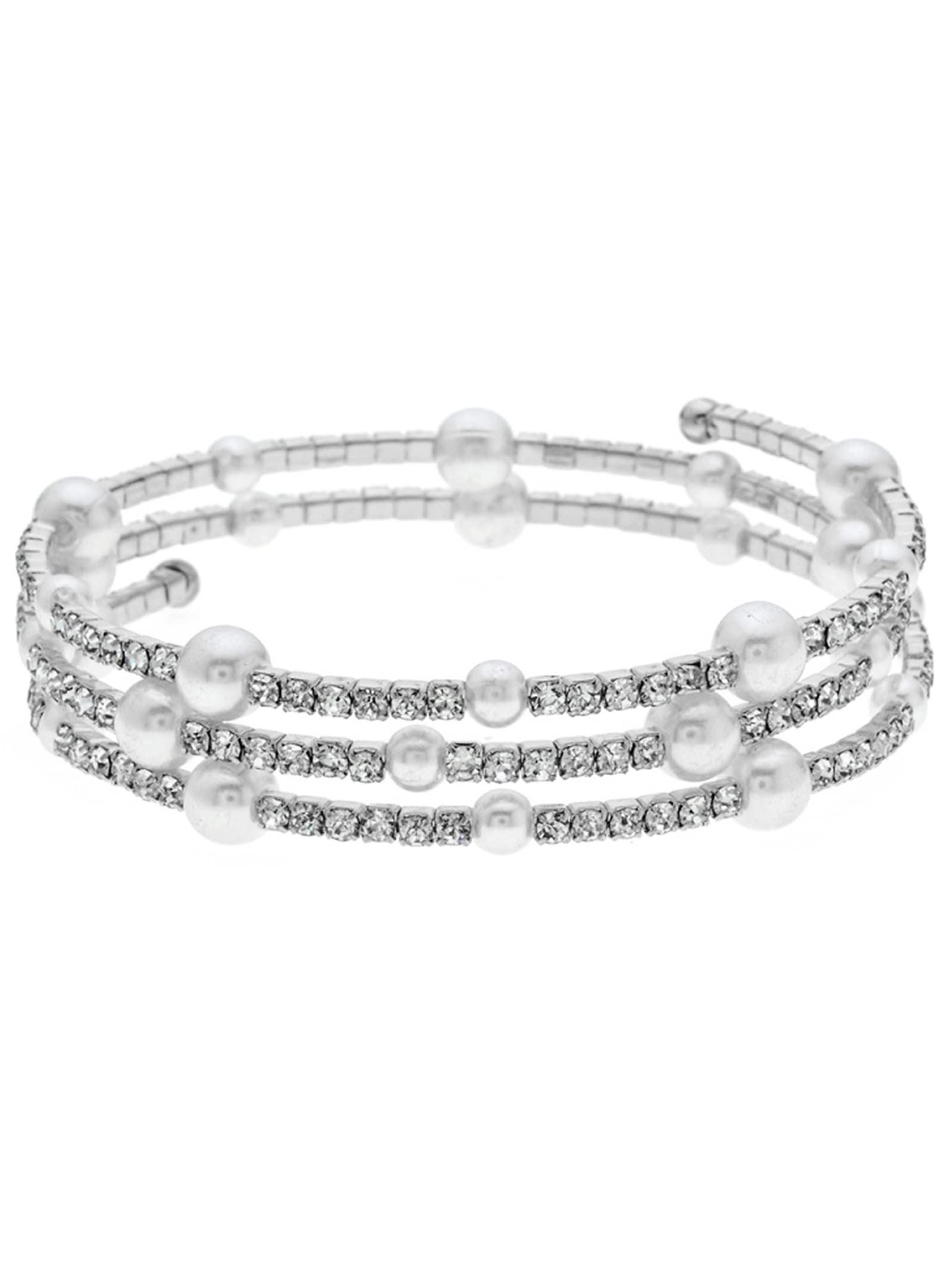 Elegant Pearl Bracelets for Women - Stretch Beaded Crystal Rhinestone Bangle | Stackable Pearl Jewelry for Wedding, Bridal Party & Special Occasions | Perfect Gift for Brides, Anniversary & Formal Events