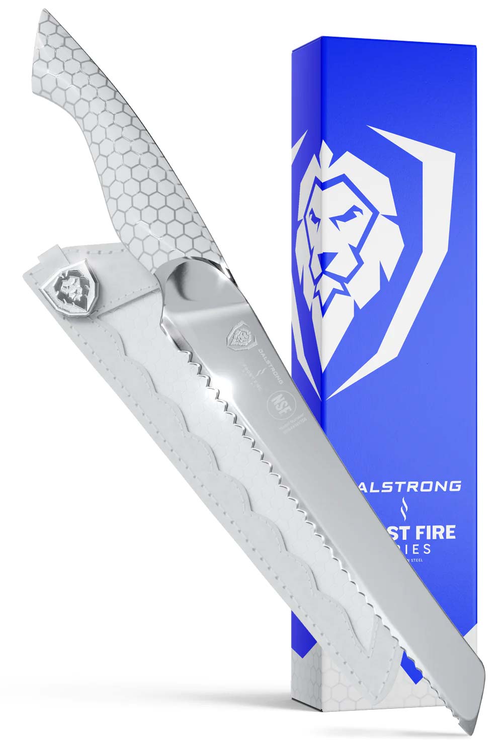 Dalstrong Frost Fire Series 8-Inch Bread Knife - NSF Certified - Sharp Stainless Steel Blade for Slicing Bread, Cake & Pastries - Perfect for Home Bakers & Professional Chefs