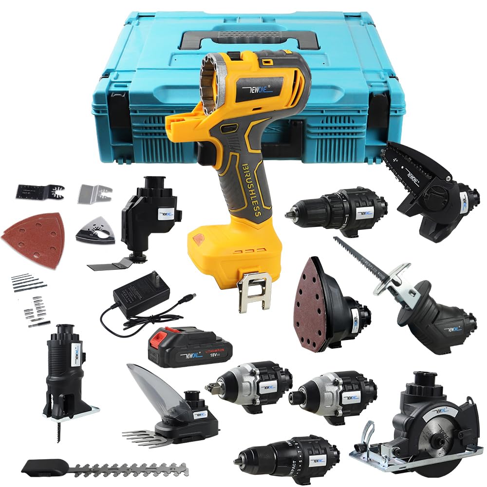 NEWONE 18V MAX MATRIX Cordless Drill & Power Tool Combo Kit - 12-Piece Set with 2 Batteries & Charger | Perfect for DIY Projects, Home Repairs & Professional Construction Work