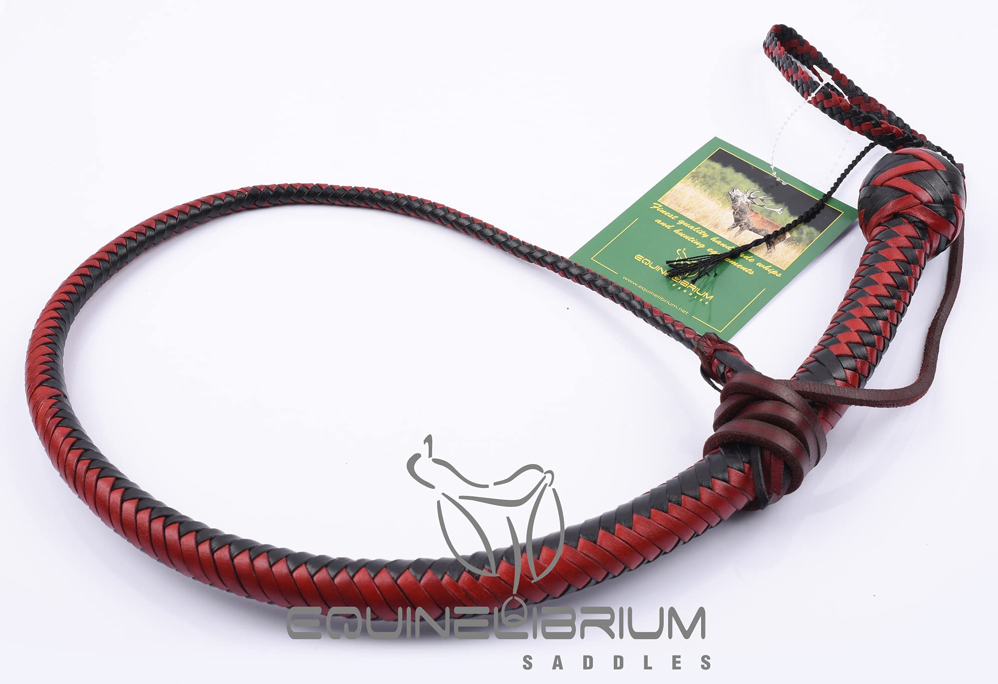 Premium Kangaroo Leather Snake Whip - Red & Black Handcrafted Bullwhip (3ft to 8ft) for Equestrian Training, Cattle Herding & Outdoor Survival Gear