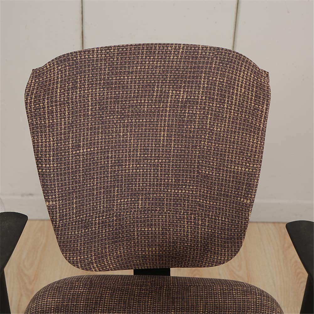 Jinzio Stretchable Polyester Office Chair Cover - Universal Split Protective Slipcover for Desk & Task Chairs, Saddle Brown | Perfect for Home Office, Gaming & Conference Room Use