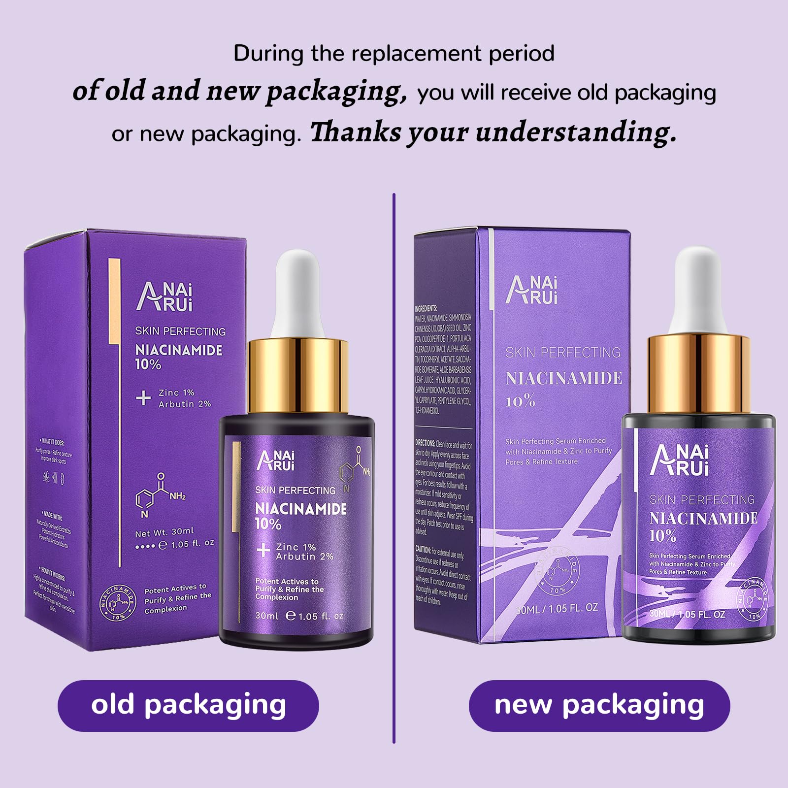 ANAiRUi 10% Niacinamide Face Serum with Vitamin B3, Arbutin & Zinc - Dark Spot Corrector, Blemish & Pore Minimizer, Anti-Aging & Wrinkle Treatment - 30ml - Brighten Skin Tone for Day & Night Use
