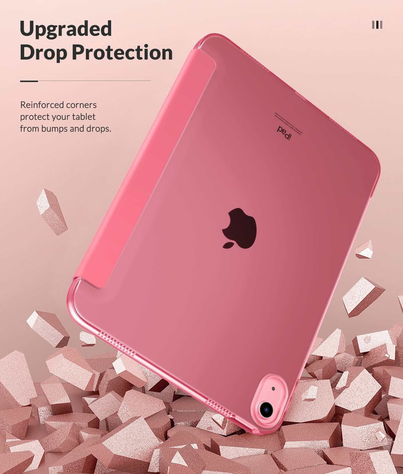 MoKo iPad 11th Gen (2025) & 10th Gen (2022) Case - Slim Protective Cover with Translucent Frosted Back, Auto Wake/Sleep, Touch ID Support - Perfect for Work, School & Travel - Watermelon Design