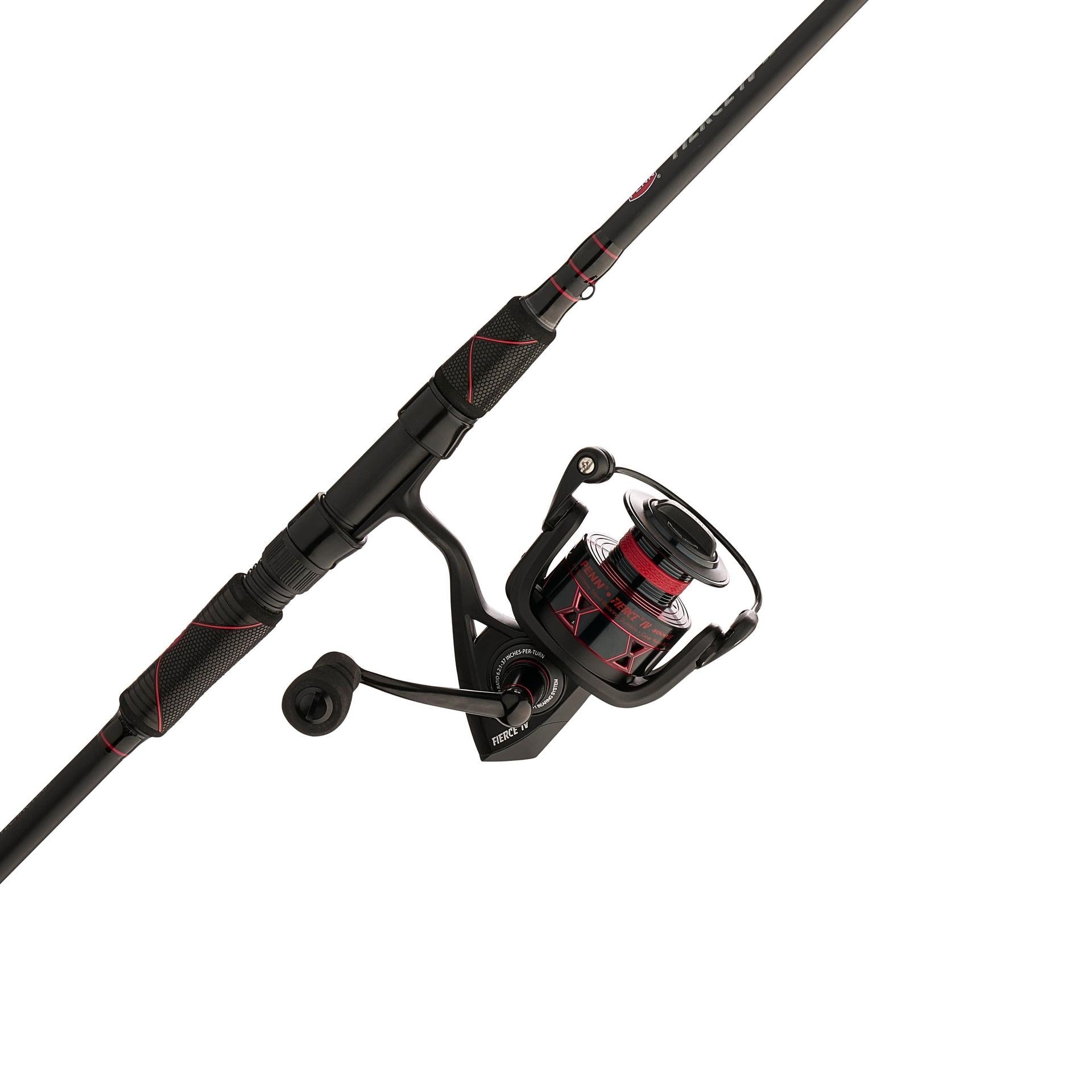 Fierce® IV LE Spinning Rod and Reel Combo - Lightweight Fishing Gear for Freshwater & Saltwater - Perfect for Bass, Trout, and Walleye Fishing