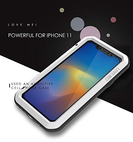 Love Mei Premium Aluminum Metal Armor Case for iPhone 11 Pro Max - Heavy Duty Shockproof & Dirtproof Full Body Protection (Silver) | Perfect for Outdoor Adventures, Construction Work & Extreme Sports